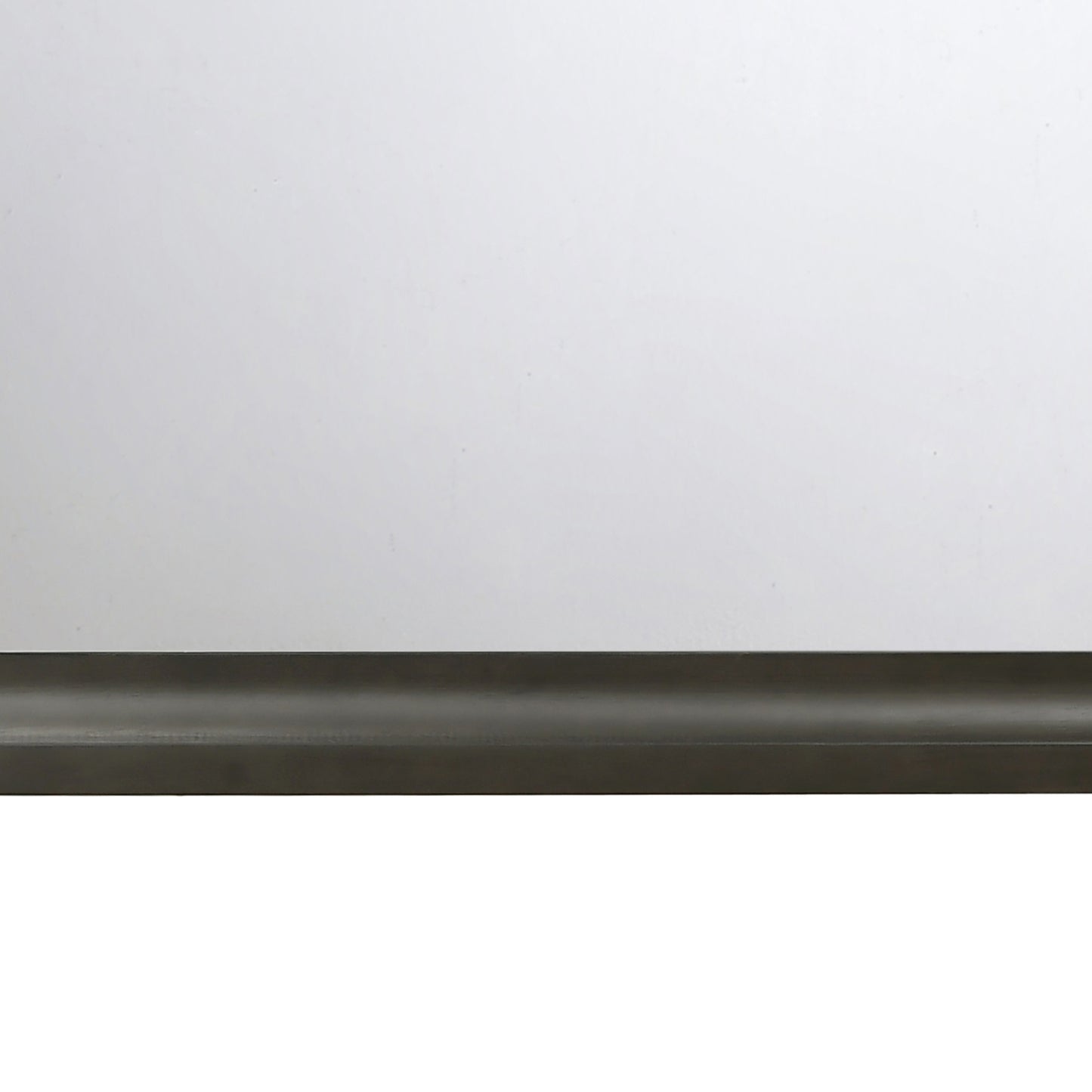 Contemporary Style Wooden Mirror With Raised Edge Framework Gray