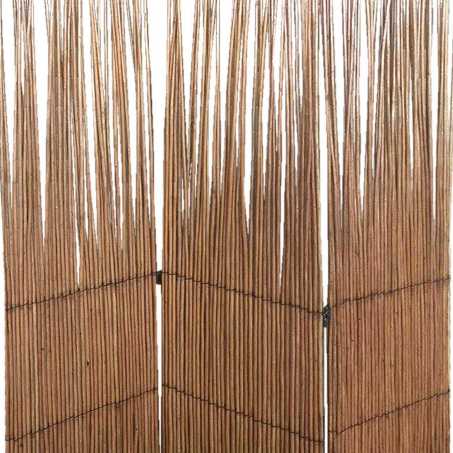 69 Inch 3 Panel Room Divider, Wood Willow Branch, Brown