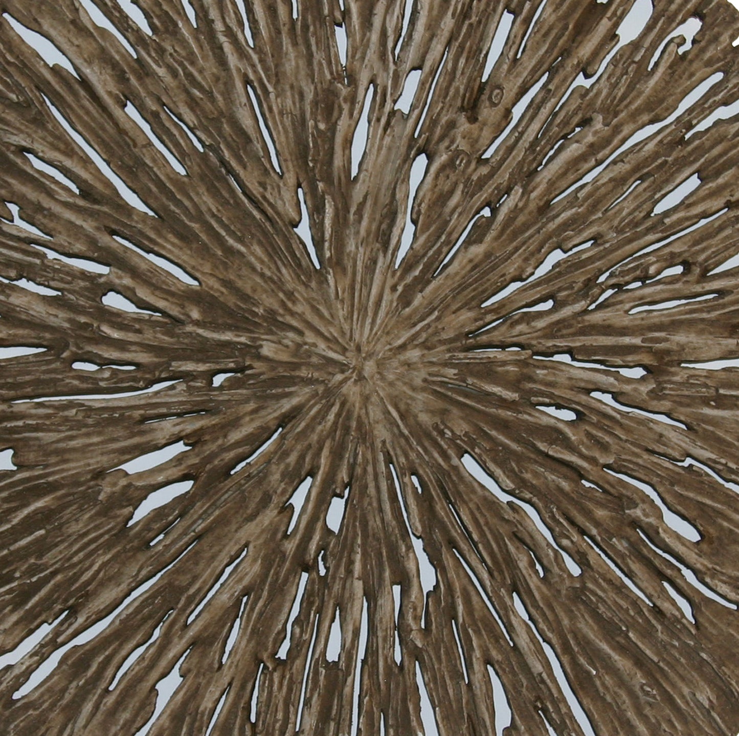 Round Shape Rotten Wood Sandstone Wall Decor With Cut Out Large Oak Brown