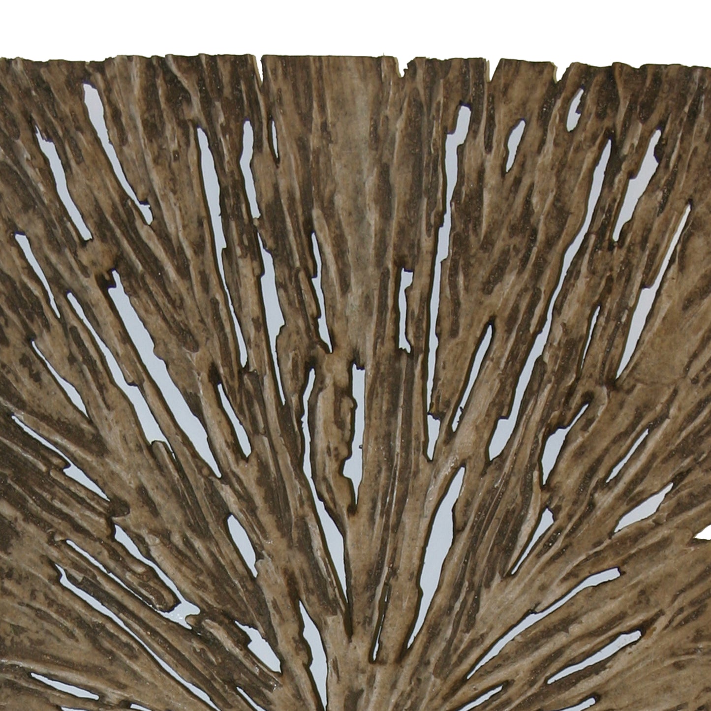 Rectangle Rotten Wood Sandstone Wall Decor With Cut Out Medium Oak Brown