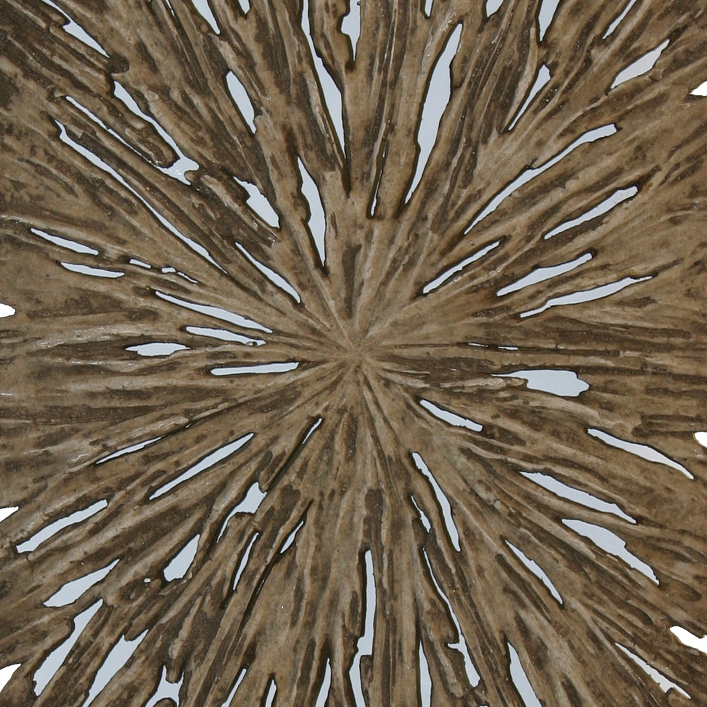 Rectangle Rotten Wood Sandstone Wall Decor With Cut Out Medium Oak Brown