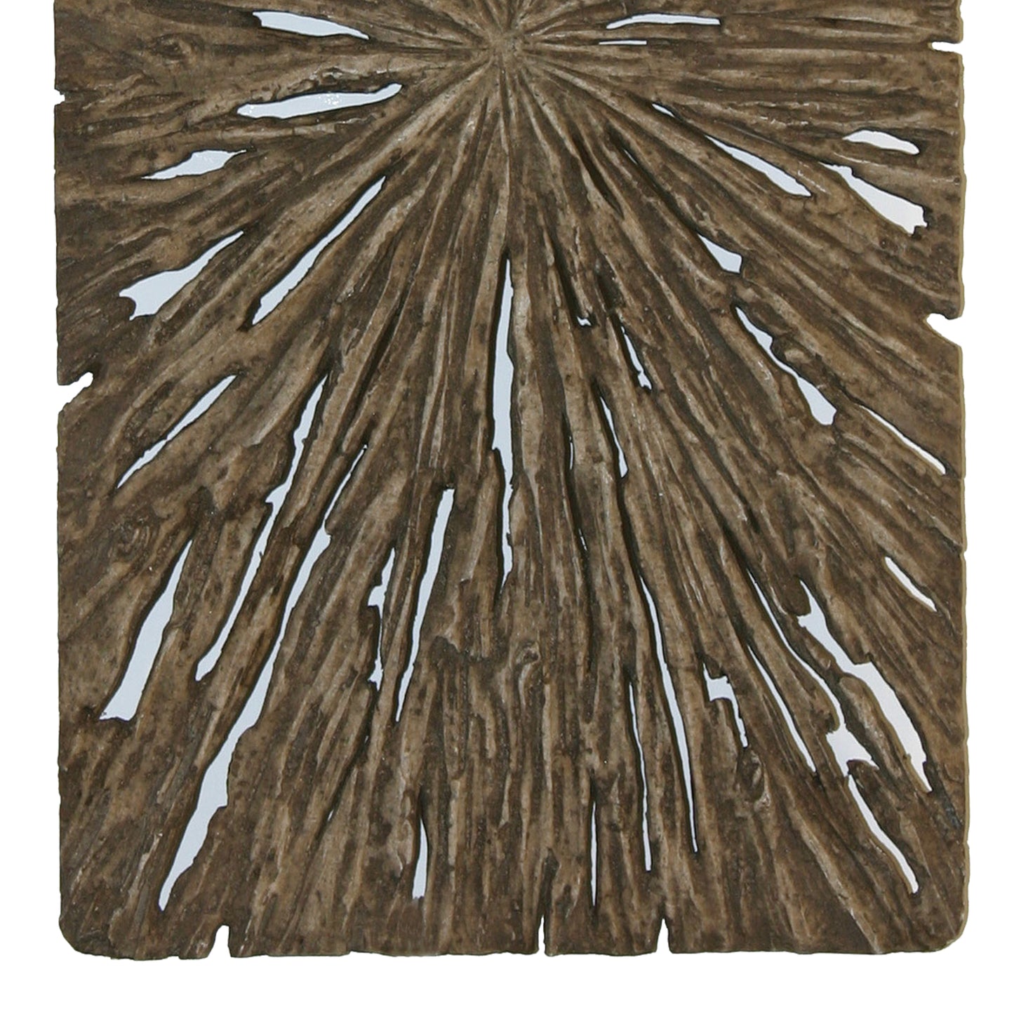 Rectangle Rotten Wood Sandstone Wall Decor With Cut Out Large Oak Brown