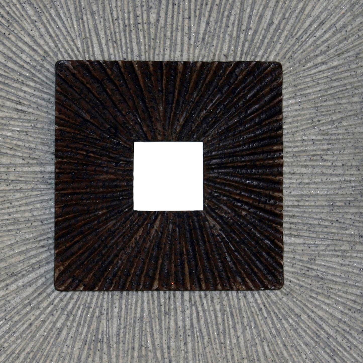 Square Shaped Wall Decor With Ribbed Details Medium Brown And Gray