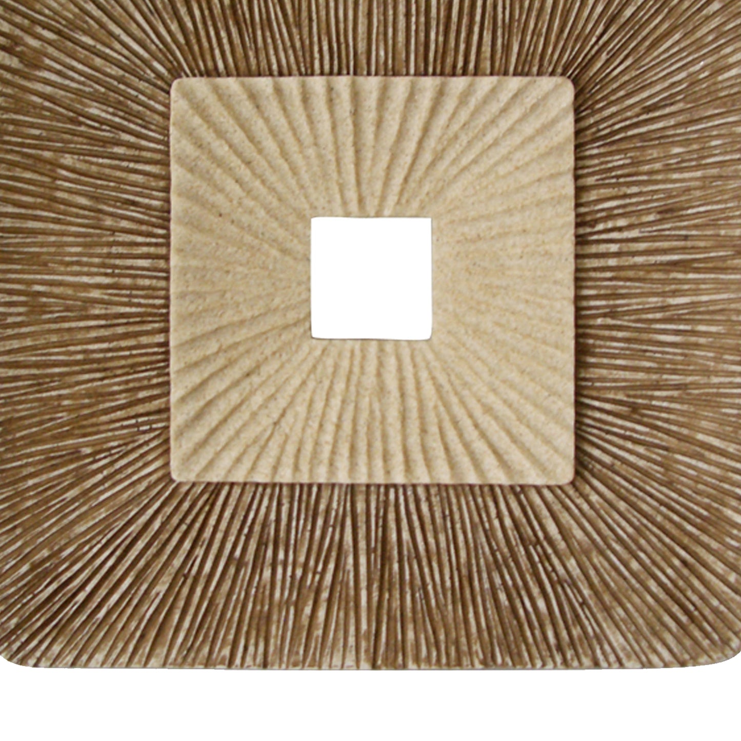 Square Sandstone Wall Decor With Ribbed Details Small Brown And Beige