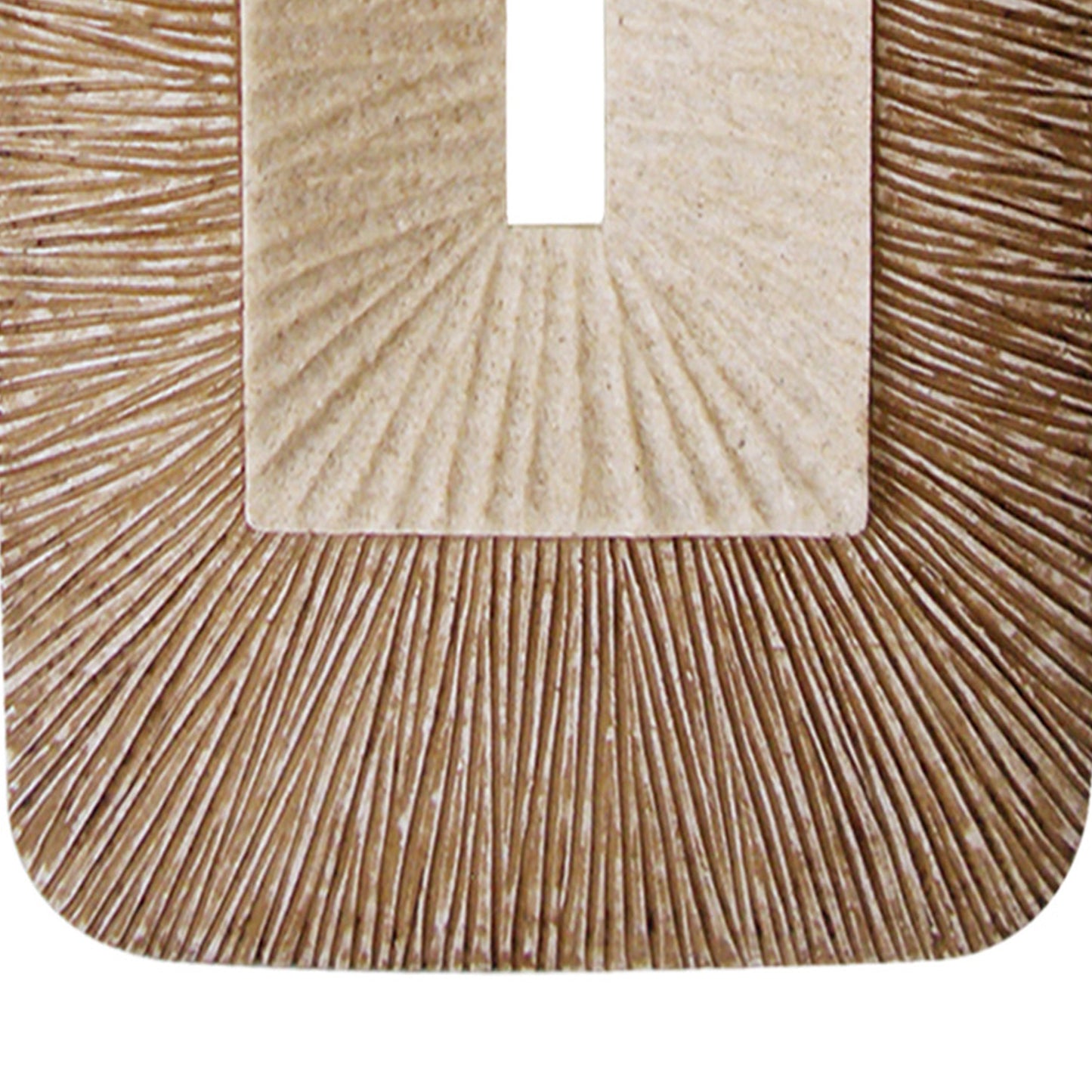 Rectangular Sandstone Wall Decor With Ribbed Details Small Brown And Beige