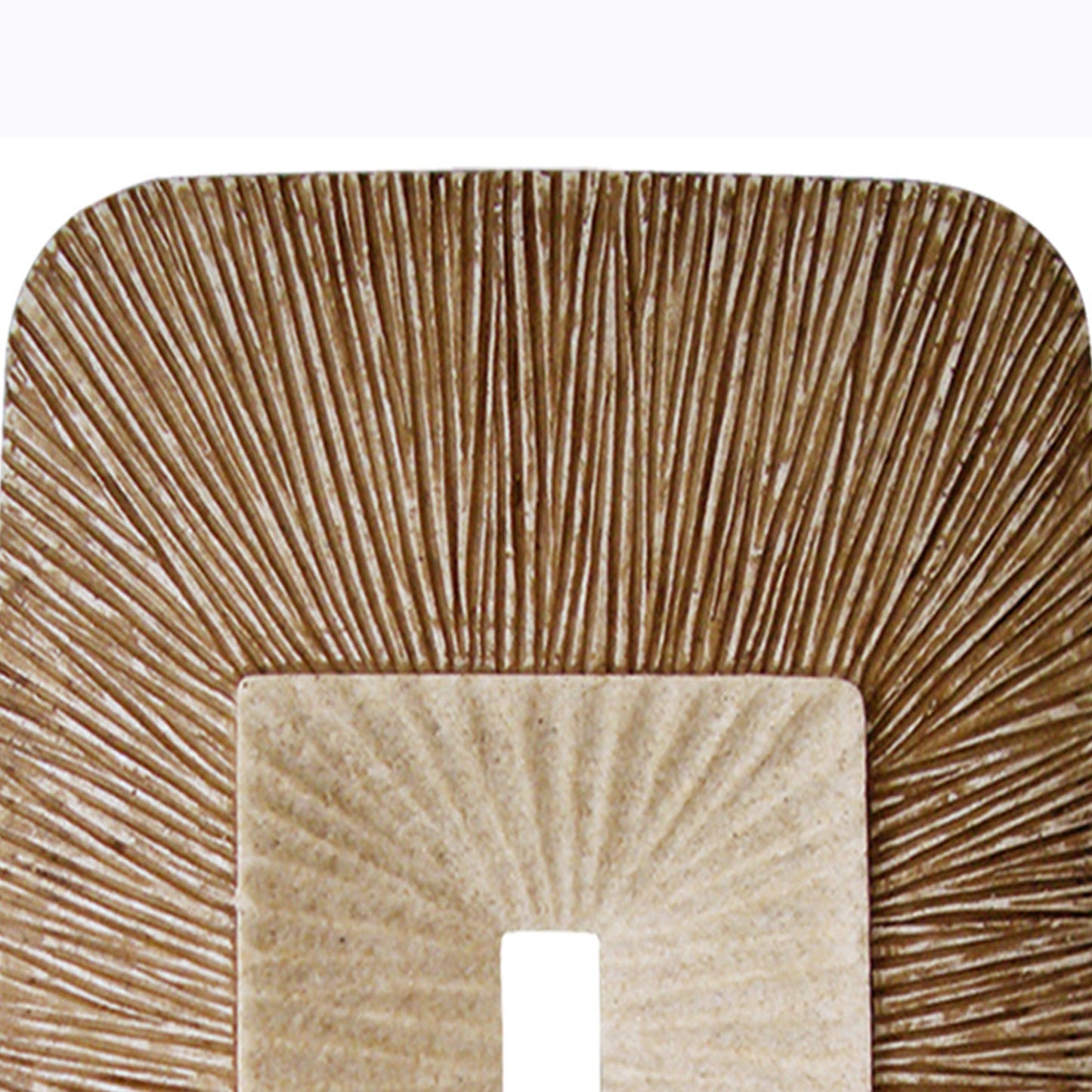 Rectangular Sandstone Wall Decor With Ribbed Details Large Brown And Beige