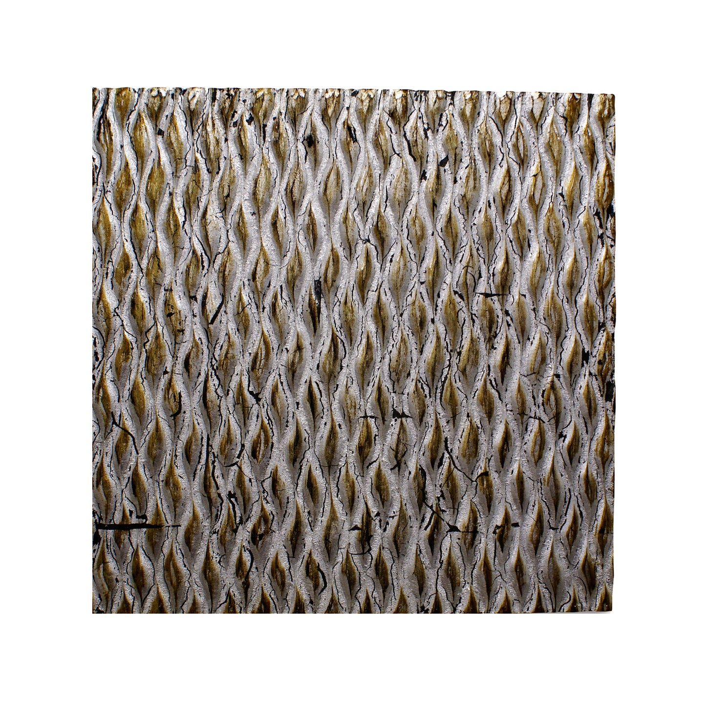 Modern Style Wooden Wall Decor With Patterned Carving Small Silver