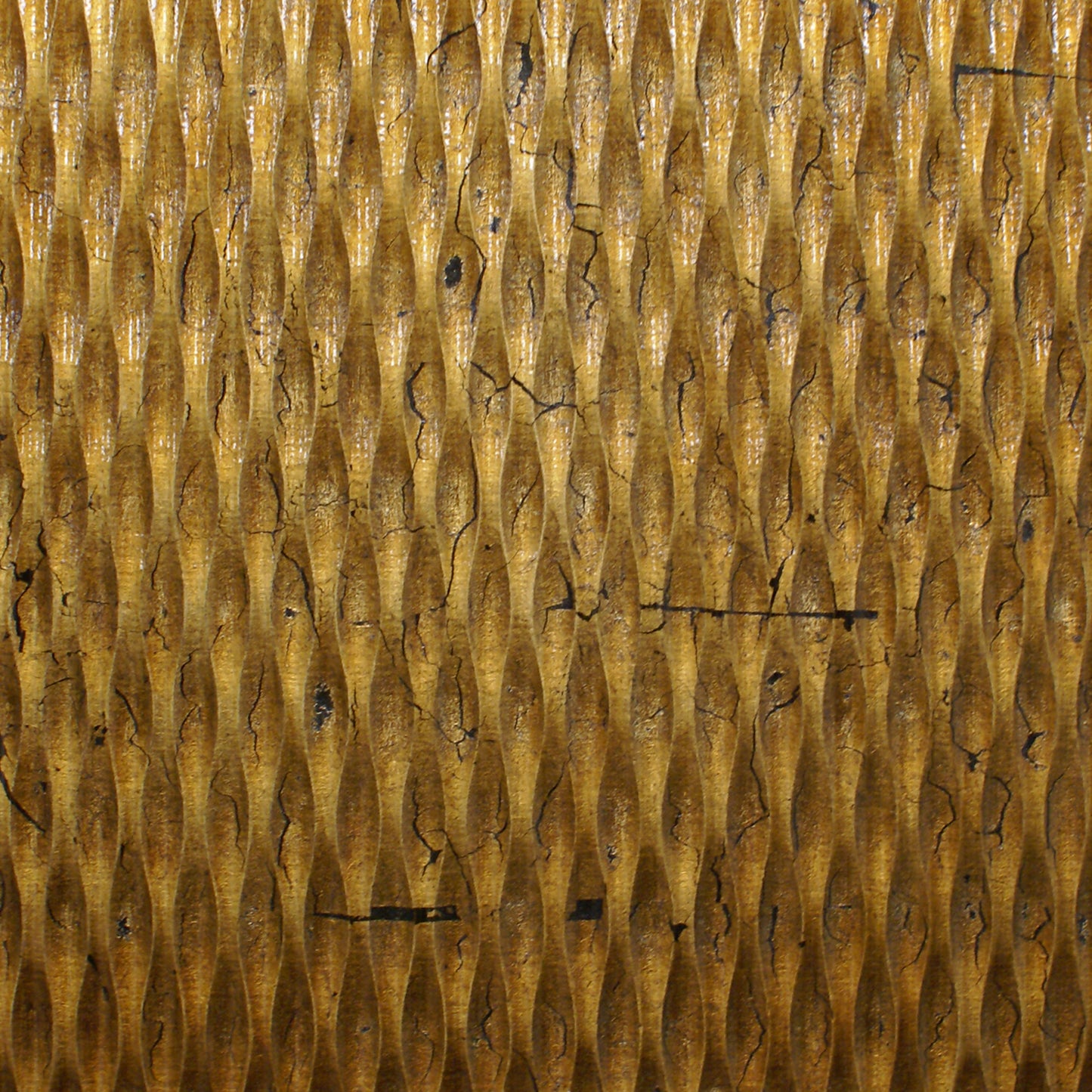 Modern Style Wooden Wall Decor With Patterned Carving Large Gold