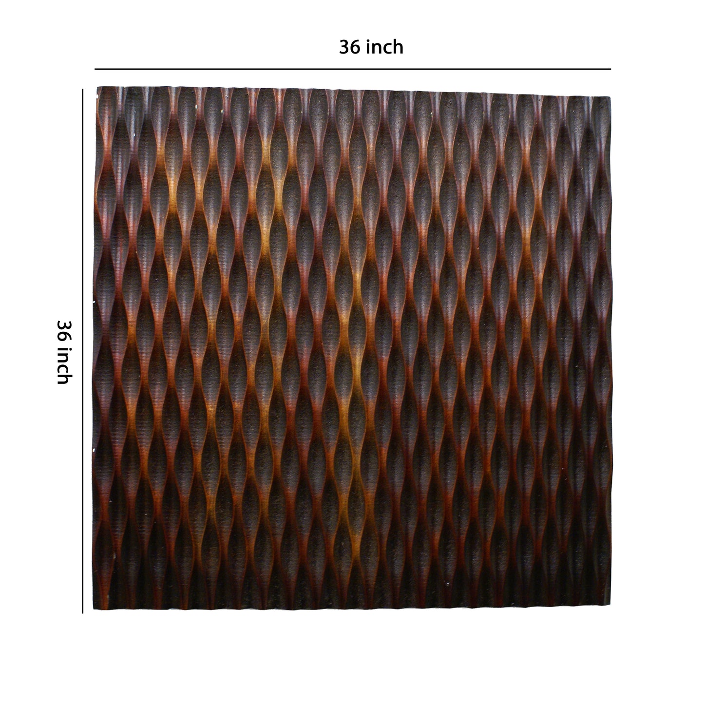 Modern Style Wooden Wall Decor With Patterned Carving Large Brown