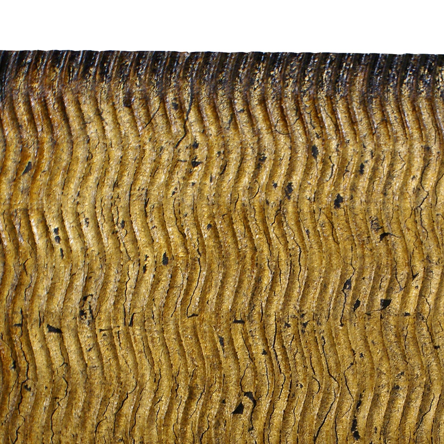 Modern Style Wood Wall Decor With Patterned Carving Large Gold & Brown