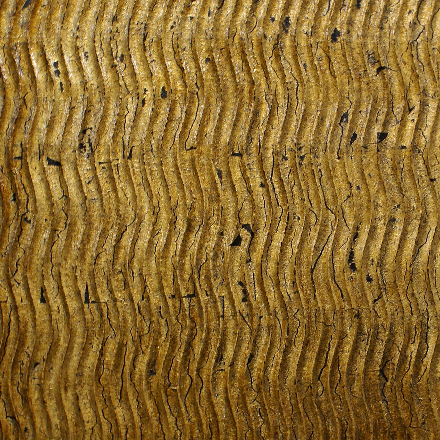 Modern Style Wood Wall Decor With Patterned Carving Large Gold & Brown