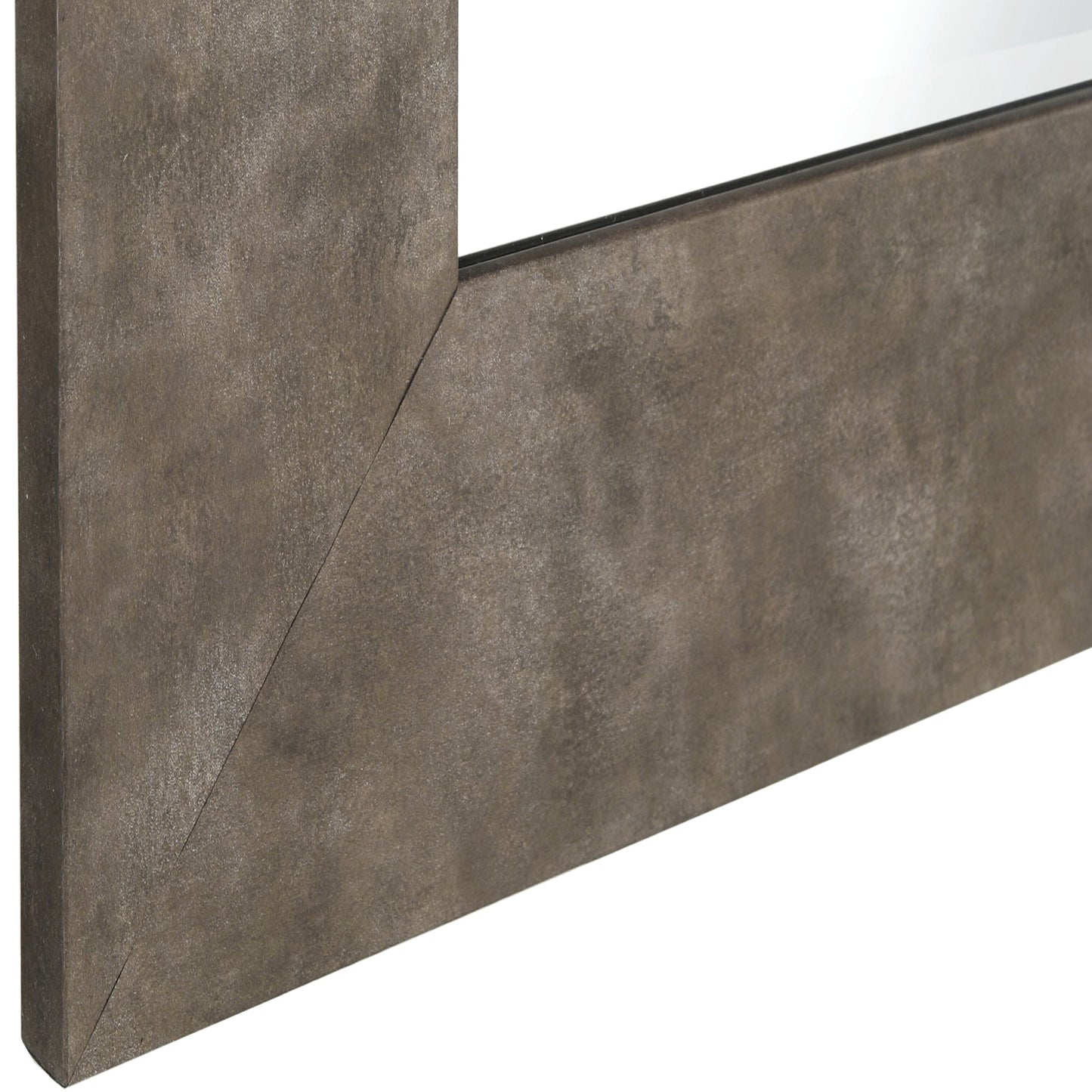 Stylish Rectangular Polystyrene Framed Leaner Mirror Distressed Iron