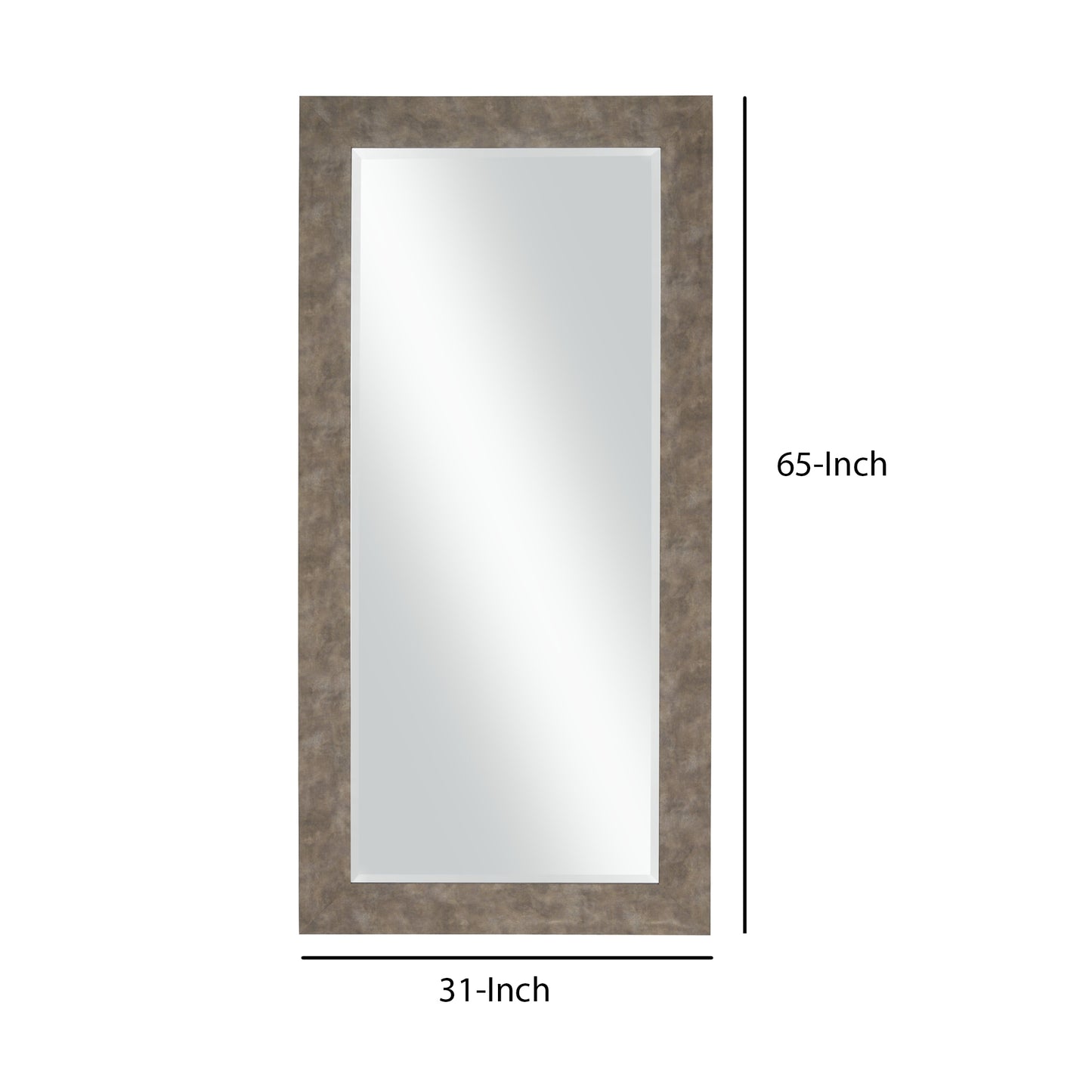 Stylish Rectangular Polystyrene Framed Leaner Mirror Distressed Iron