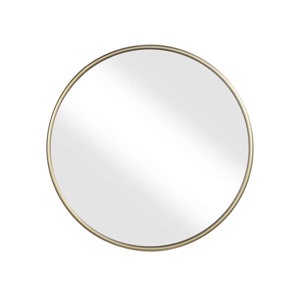 Contemporary Style Round Metal Framed Wall Mirror Small Gold And Silver