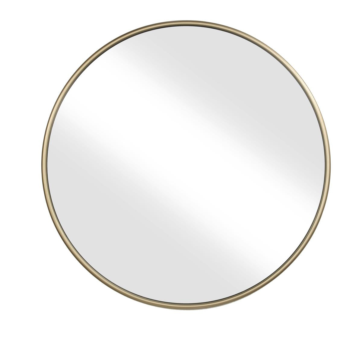 Contemporary Style Round Metal Framed Wall Mirror Large Gold And Silver