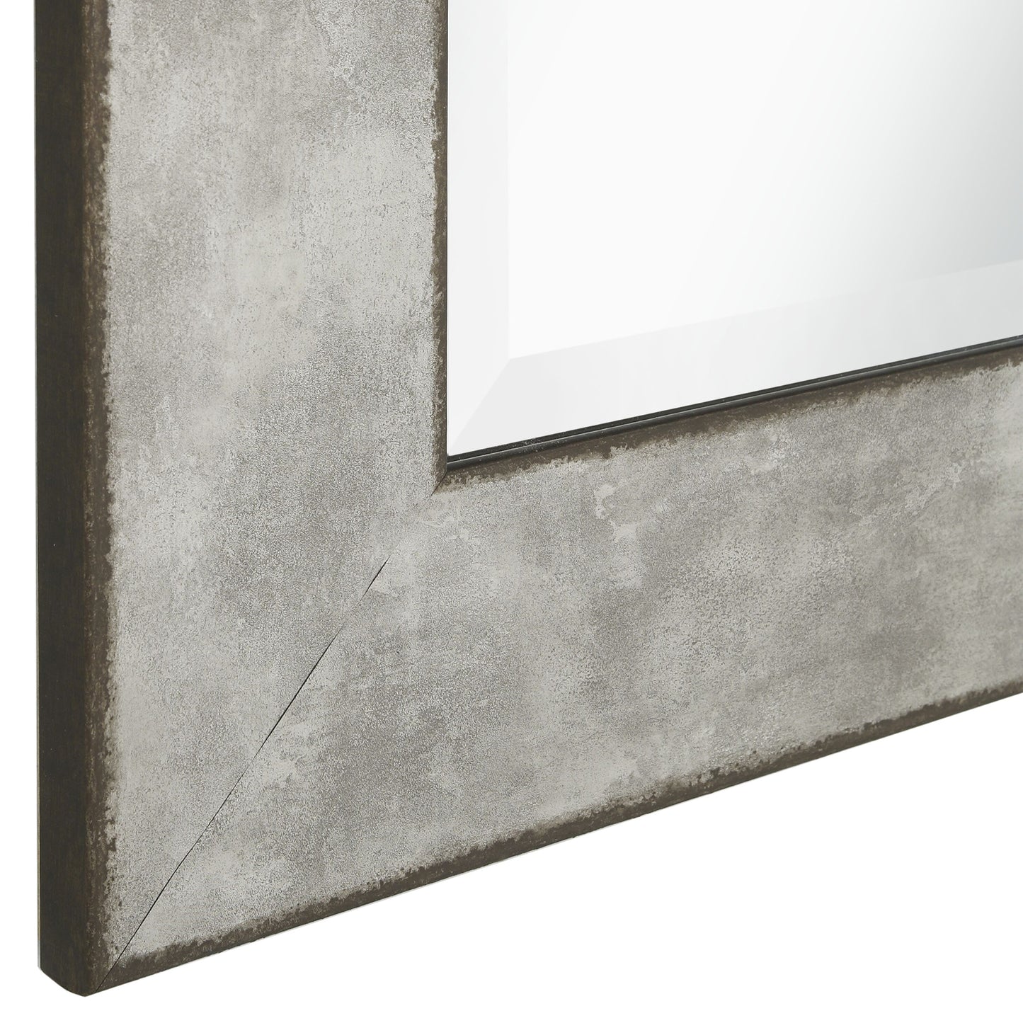Stylish Rectangular Polystyrene Framed Leaner Mirror Rusted Metal