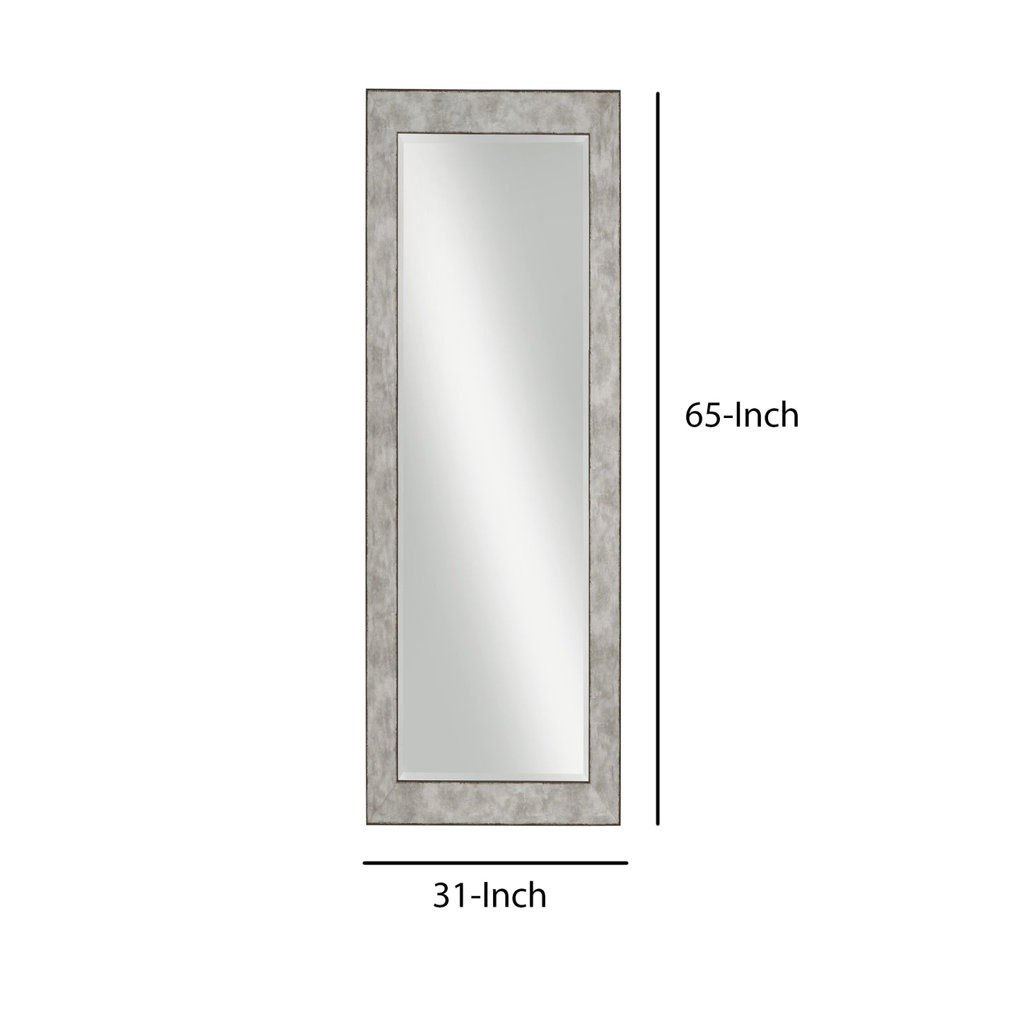 Stylish Rectangular Polystyrene Framed Leaner Mirror Rusted Metal