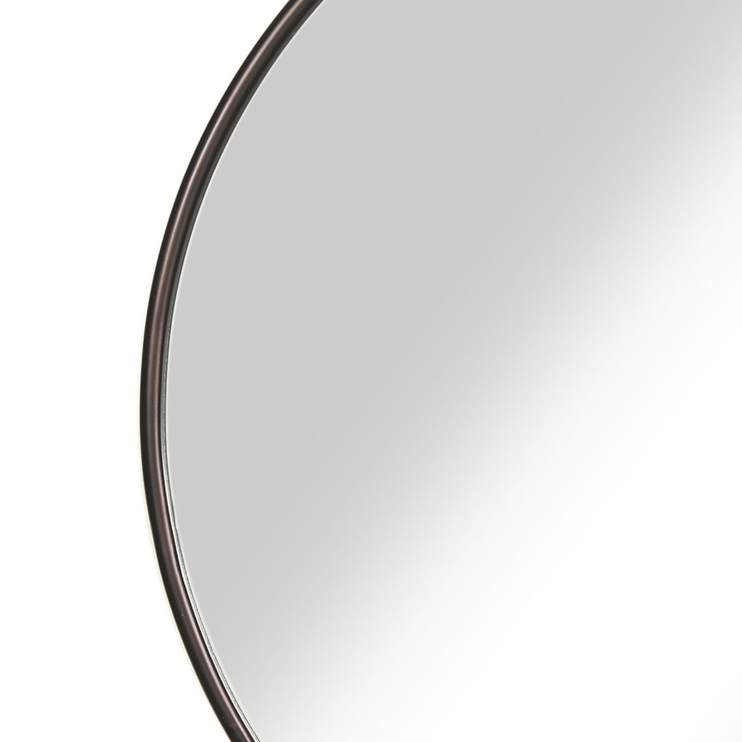 Contemporary Round Metal Framed Wall Mirror Large Bronze And Silver