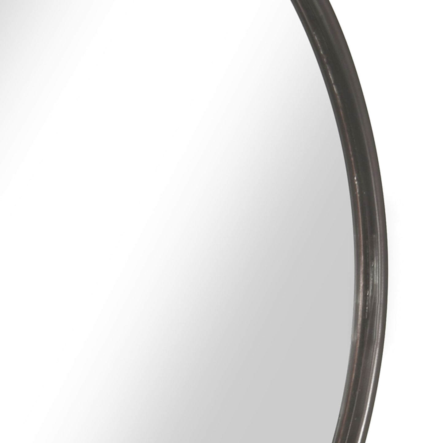Contemporary Round Metal Framed Wall Mirror Large Bronze And Silver