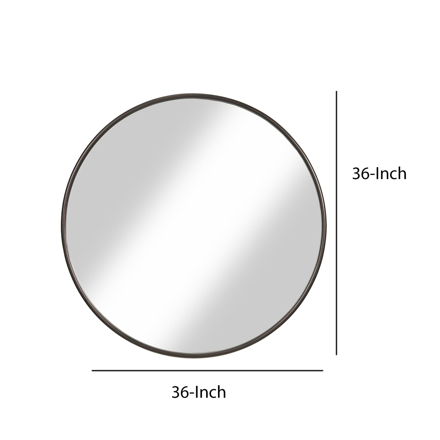 Contemporary Round Metal Framed Wall Mirror Large Bronze And Silver