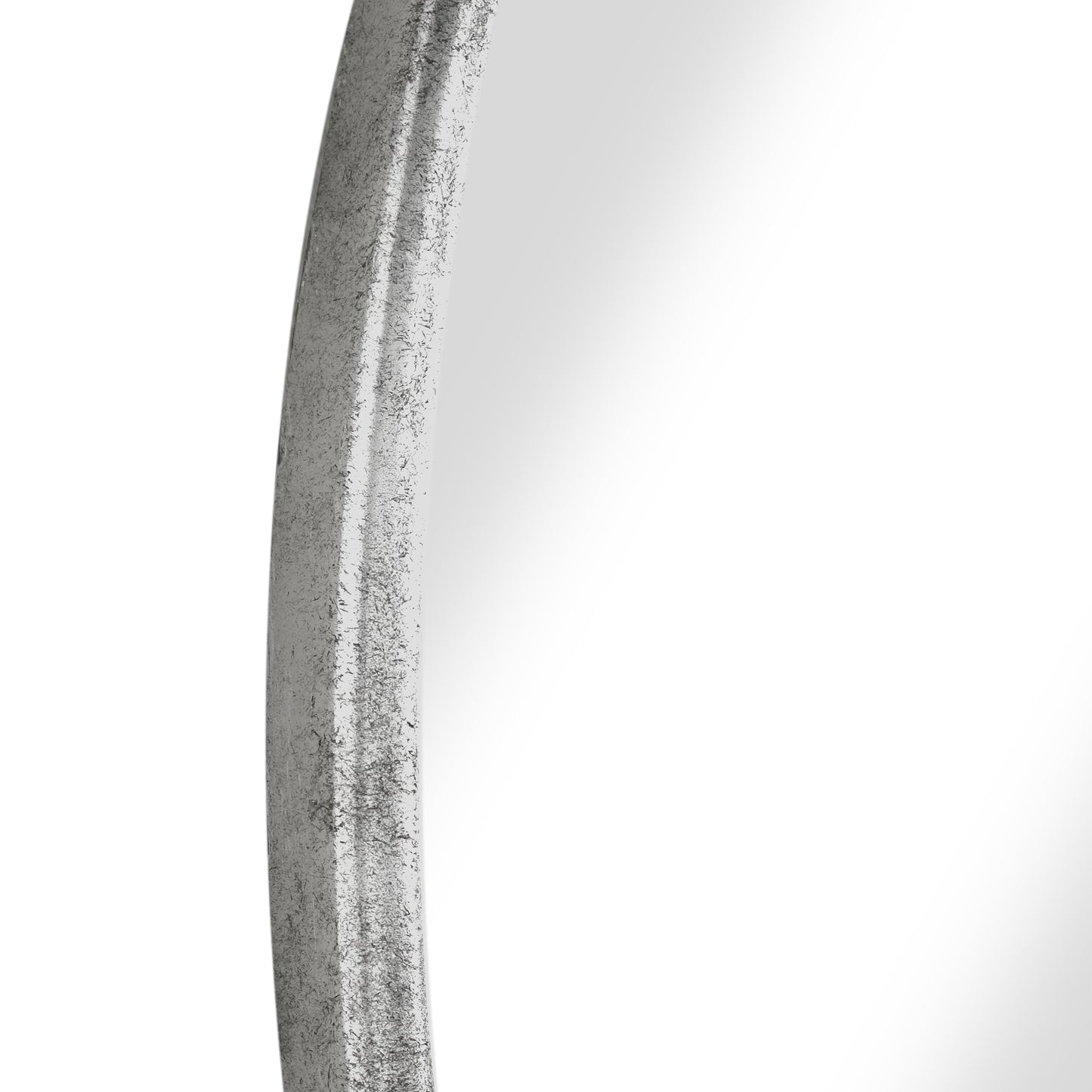 Contemporary Style Round Metal Framed Wall Mirror Small Antique Silver