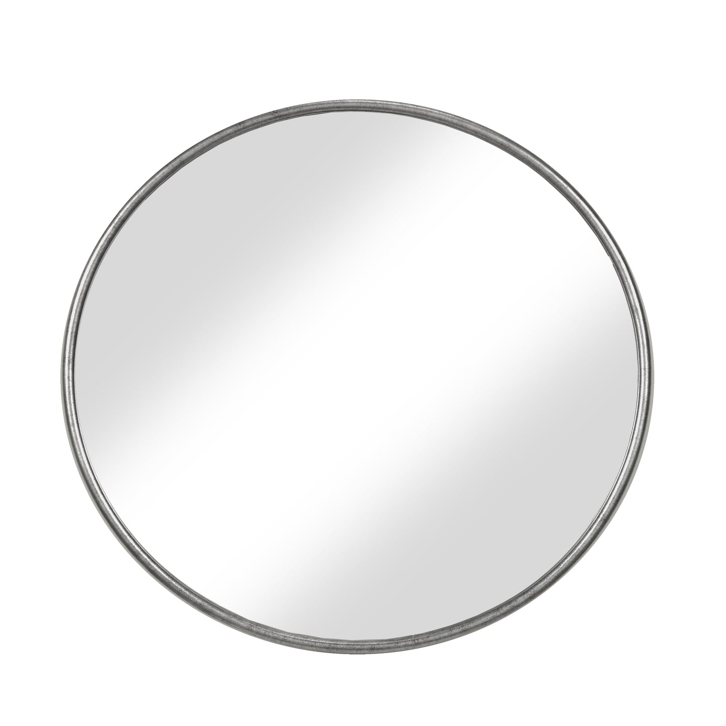 Contemporary Style Round Metal Framed Wall Mirror Large Antique Silver
