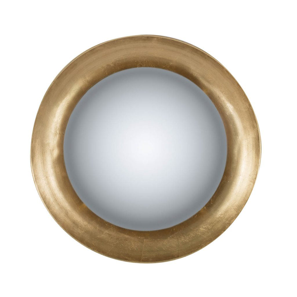 Modern Styled Round Mirror With Lustrous Frame And Leds Large Gold