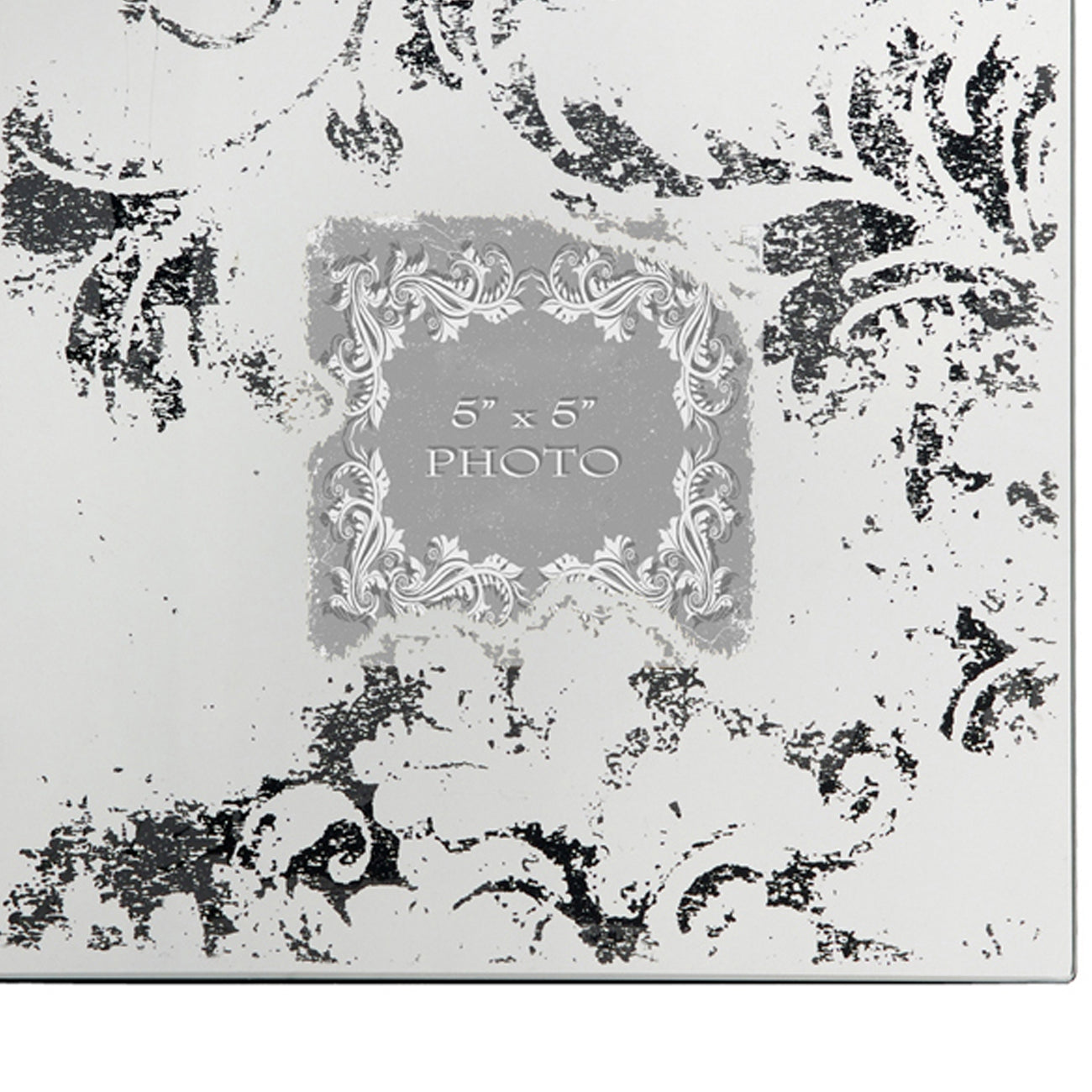Modern Etched Wooden Photo Frames Small Set Of 4 Silver