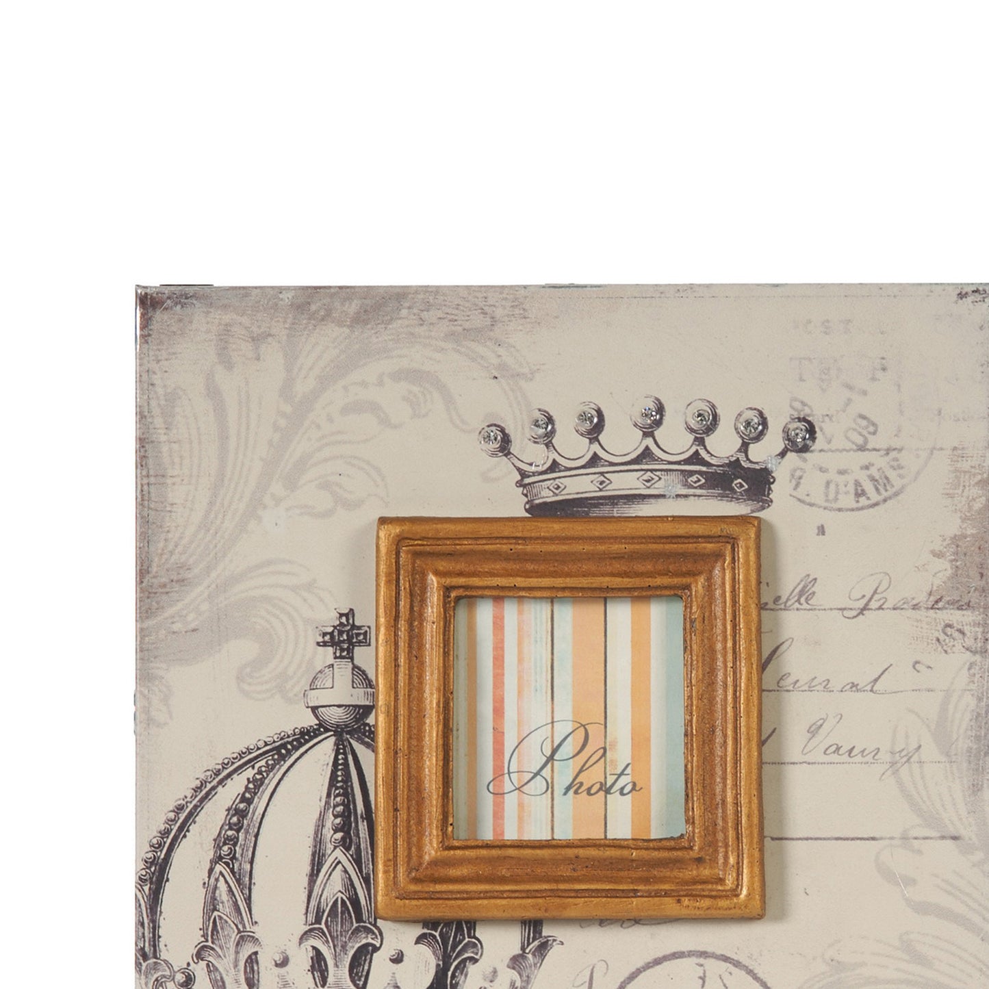 Traditional Style Square Wooden Photo Frames Set Of 2 Brown
