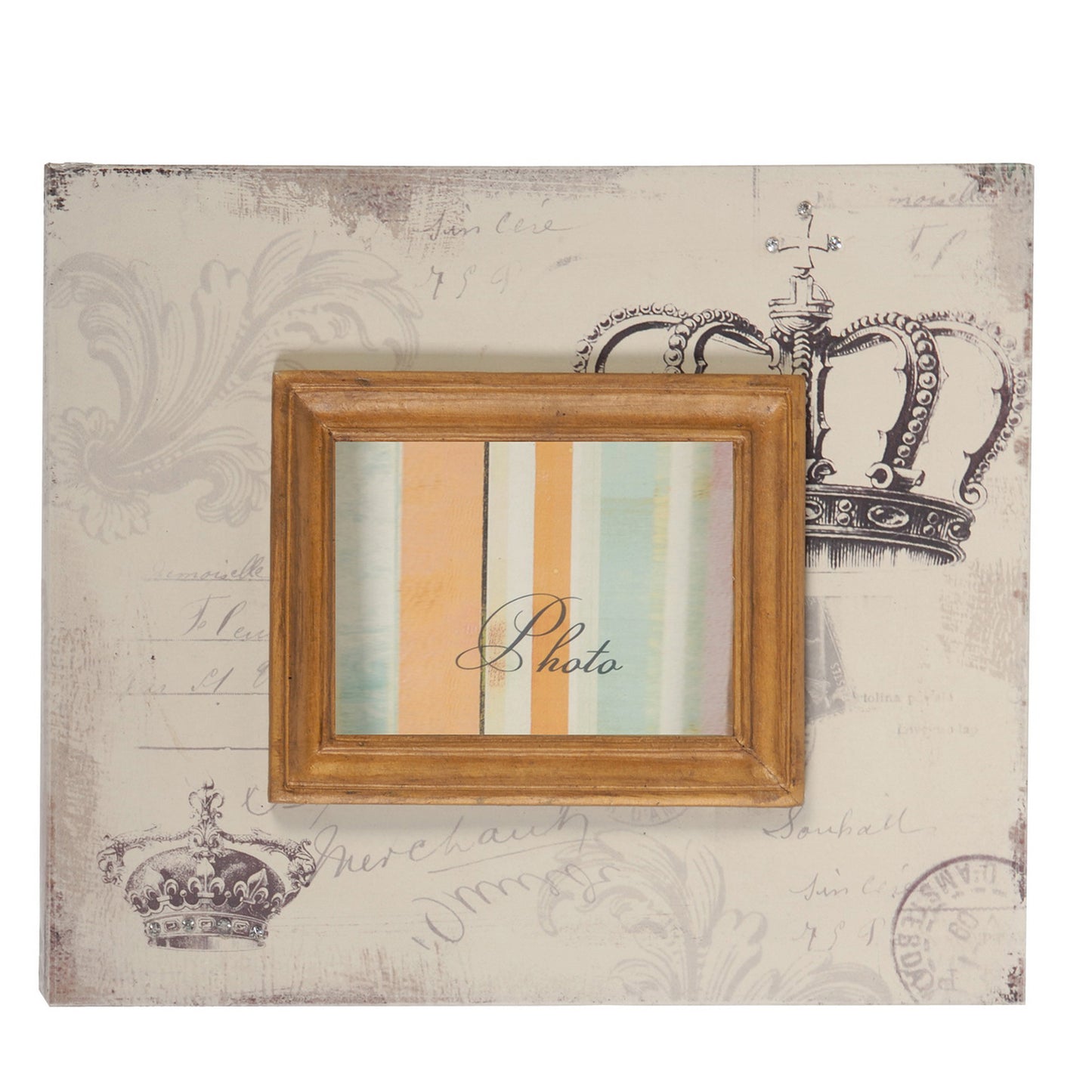 Traditional Style Rectangular Wooden Photo Frames Set Of 2 Brown