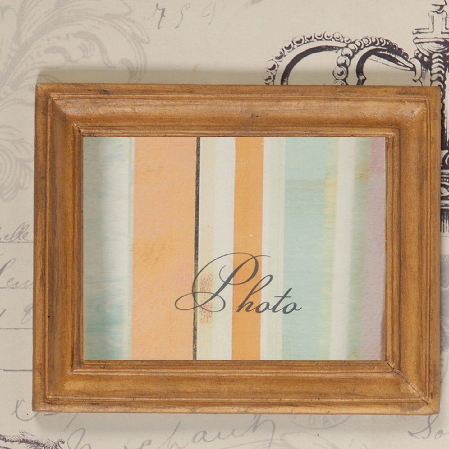 Traditional Style Rectangular Wooden Photo Frames Set Of 2 Brown