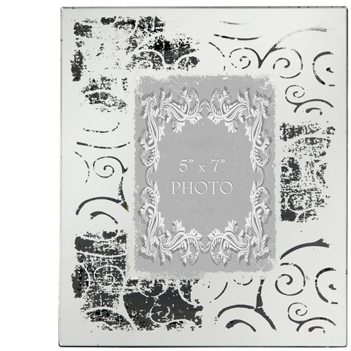 Modern Etched Wooden Photo Frames Large Set Of 4 Silver