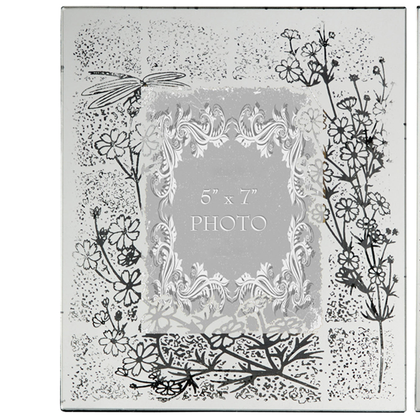 Modern Etched Wooden Photo Frames Large Set Of 4 Silver