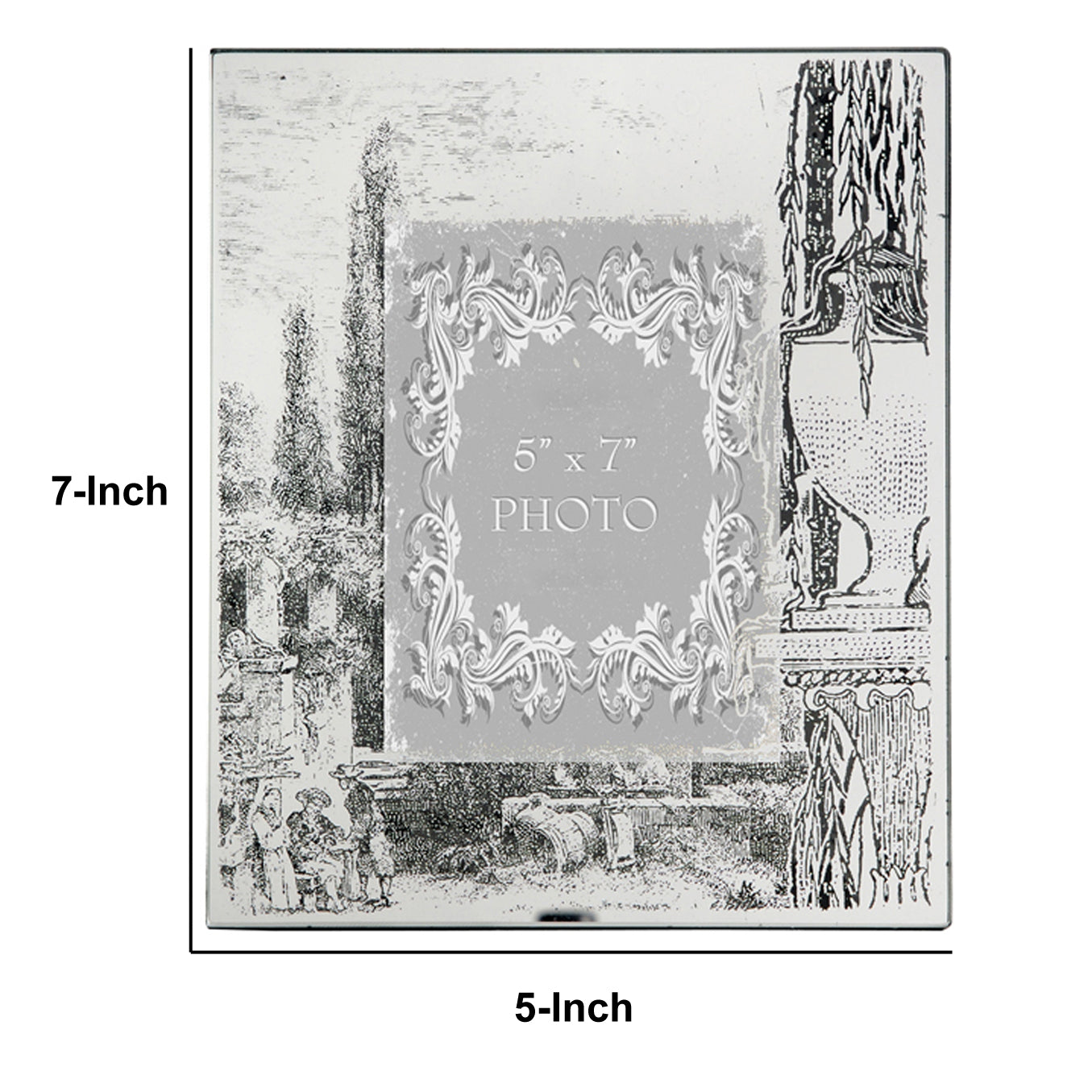 Modern Etched Wooden Photo Frames Large Set Of 4 Silver