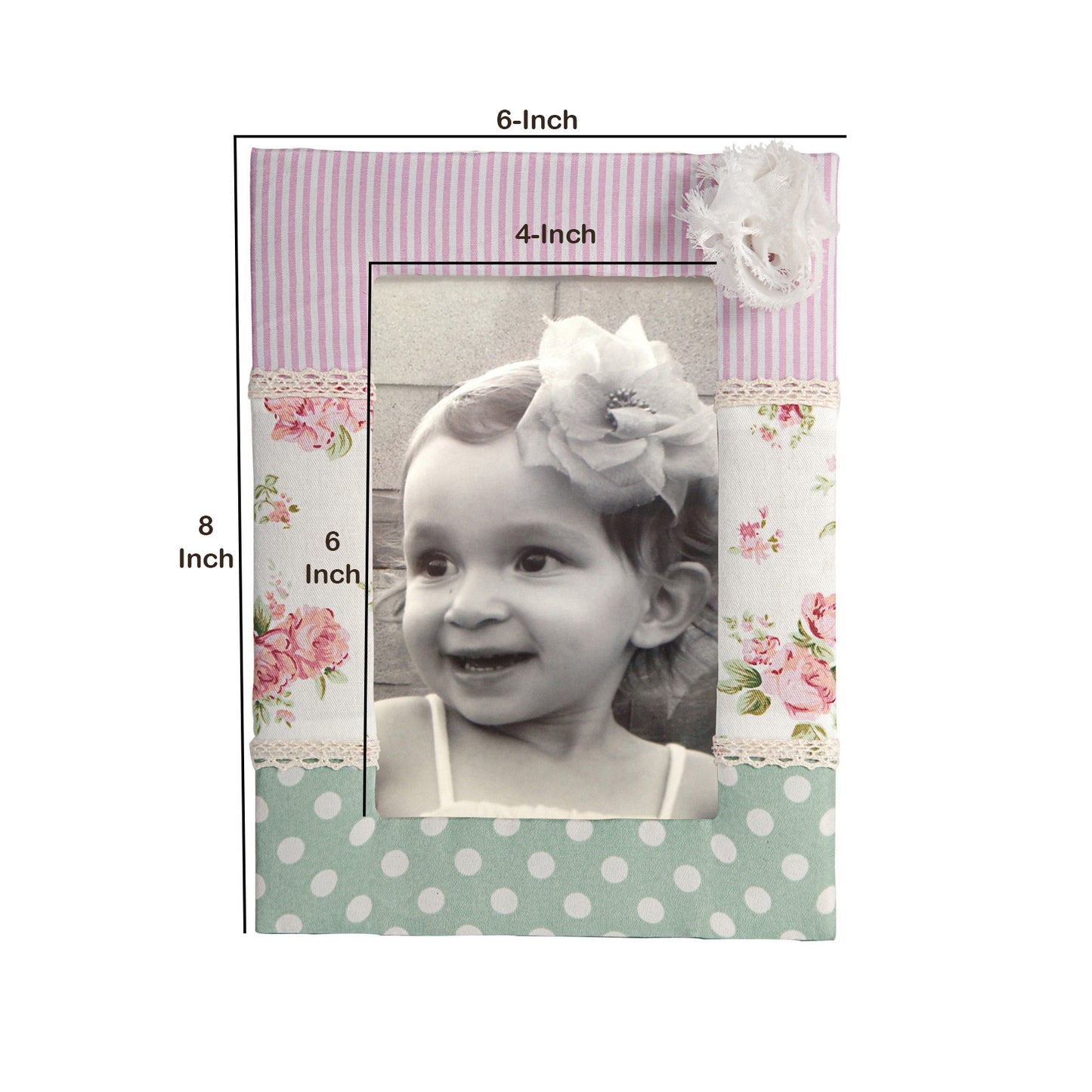 Wooden Photo Frame With Feminine Undertone Multicolor