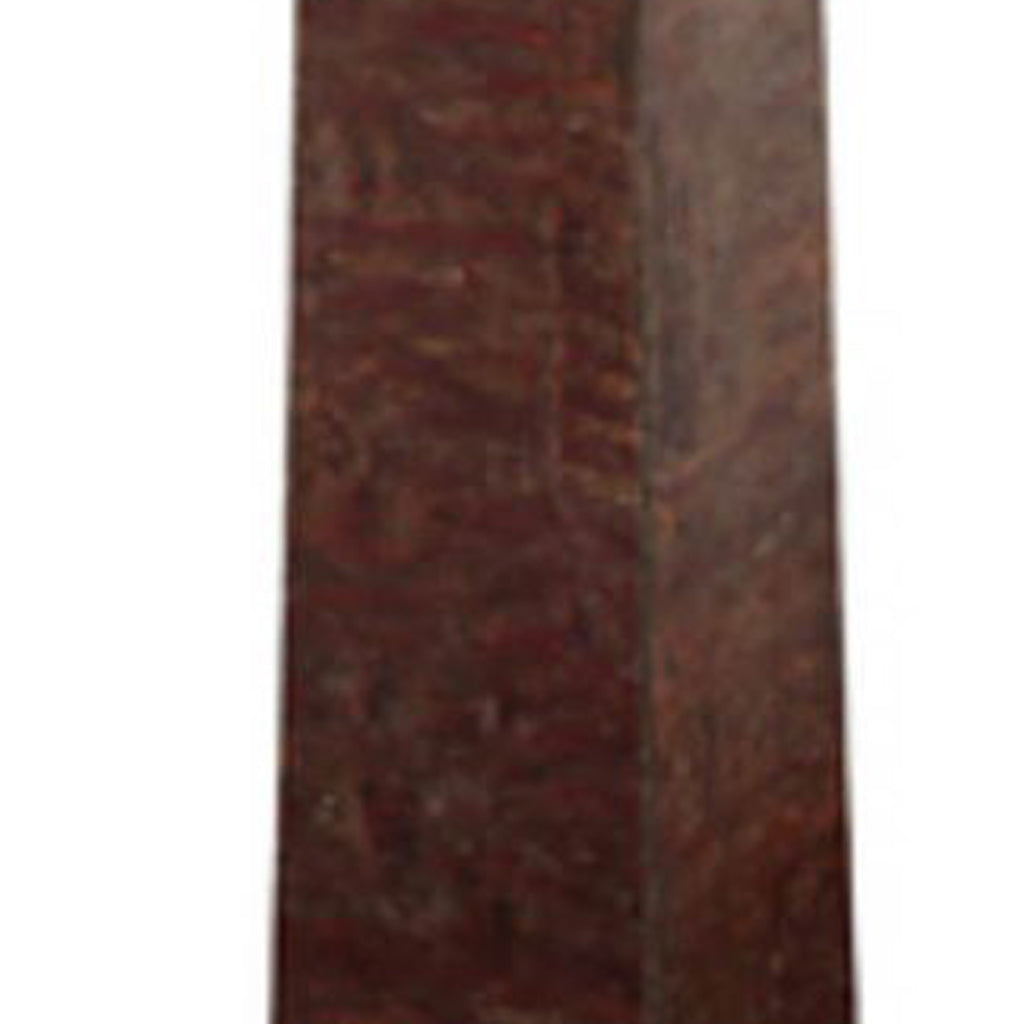 Traditional Style Wooden Candle Holder With Studded Design Brown