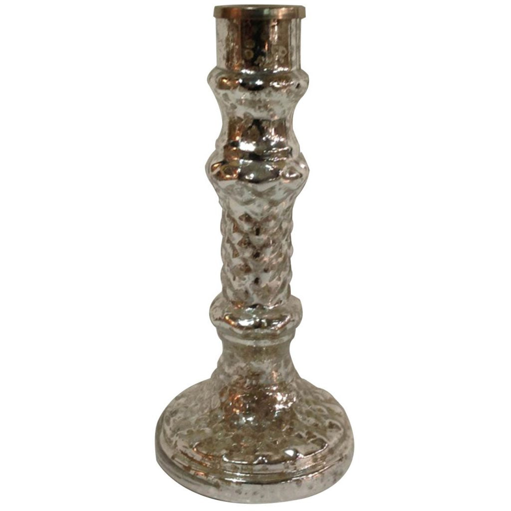 Transitional Glass And Metal Candle Stand With Pedestal Base Bronze
