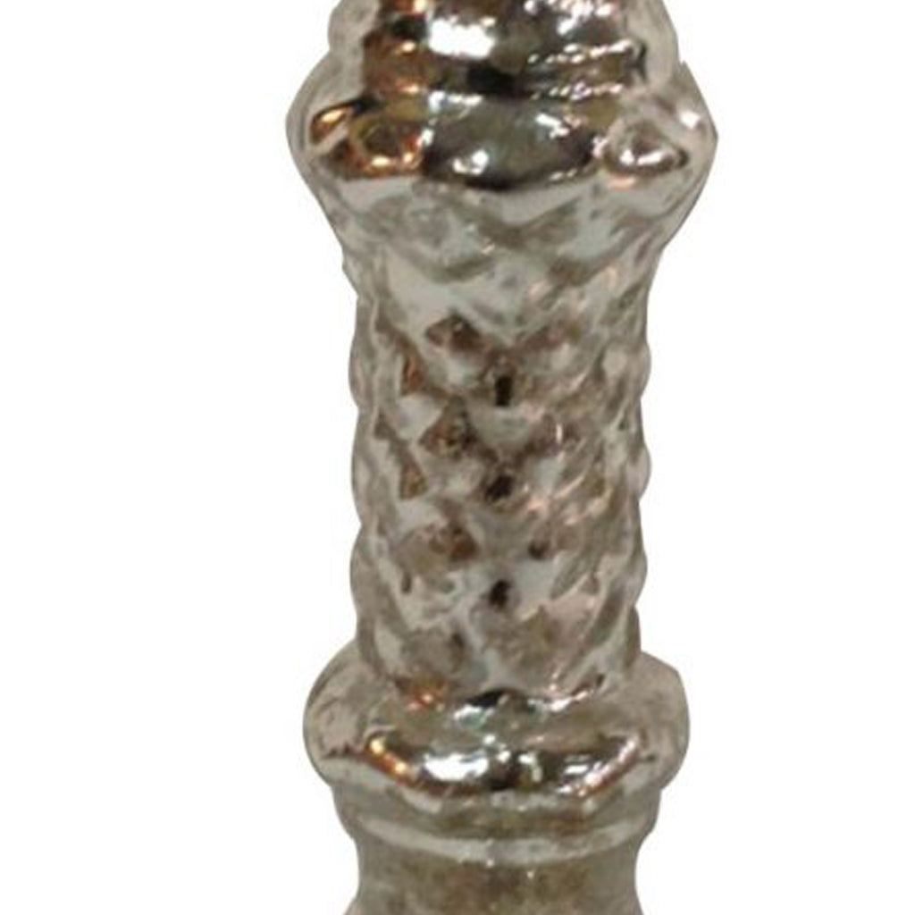 Transitional Glass And Metal Candle Stand With Pedestal Base Bronze