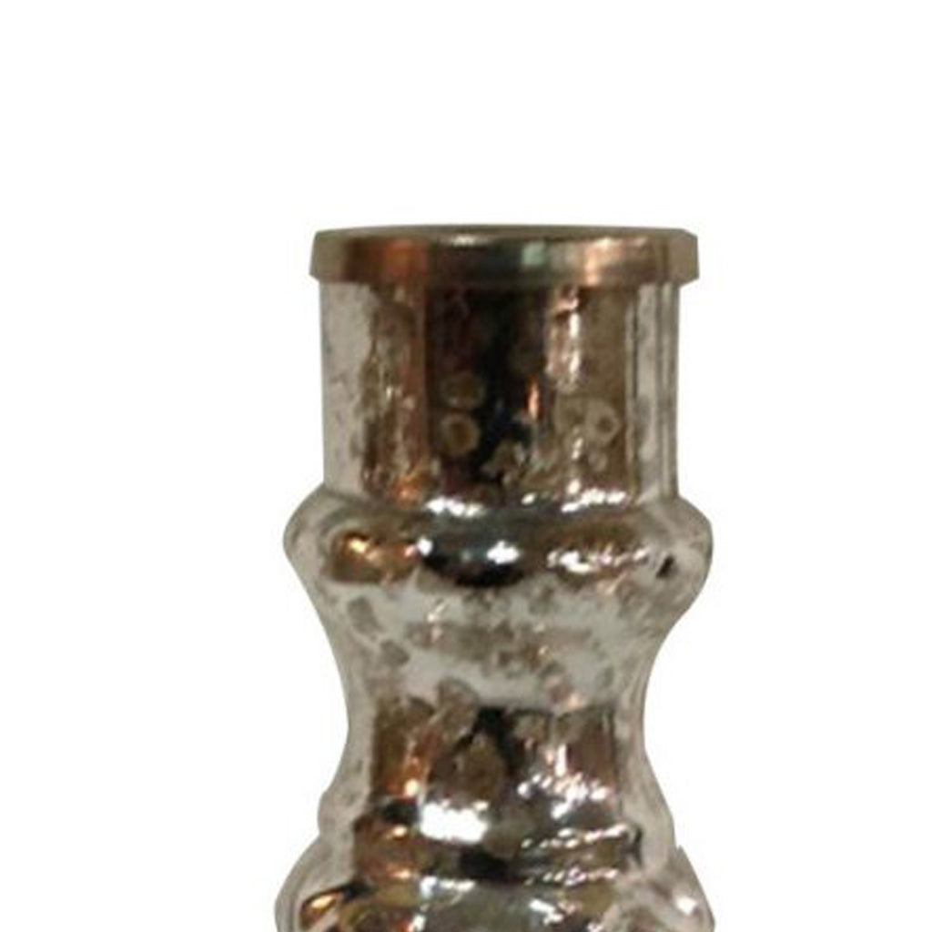 Transitional Glass And Metal Candle Stand With Pedestal Base Bronze