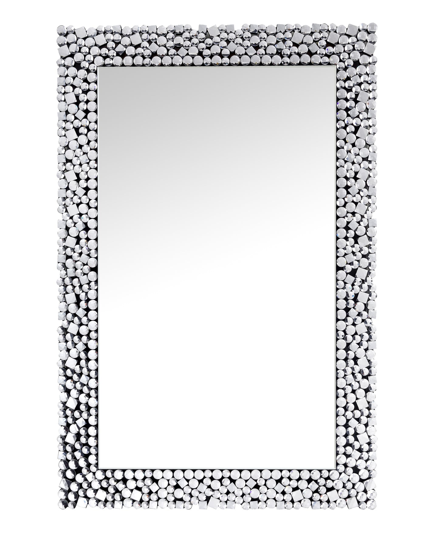 Sparkling Wall Decor With Beveled Edges And Faux Gem Inlay Silver