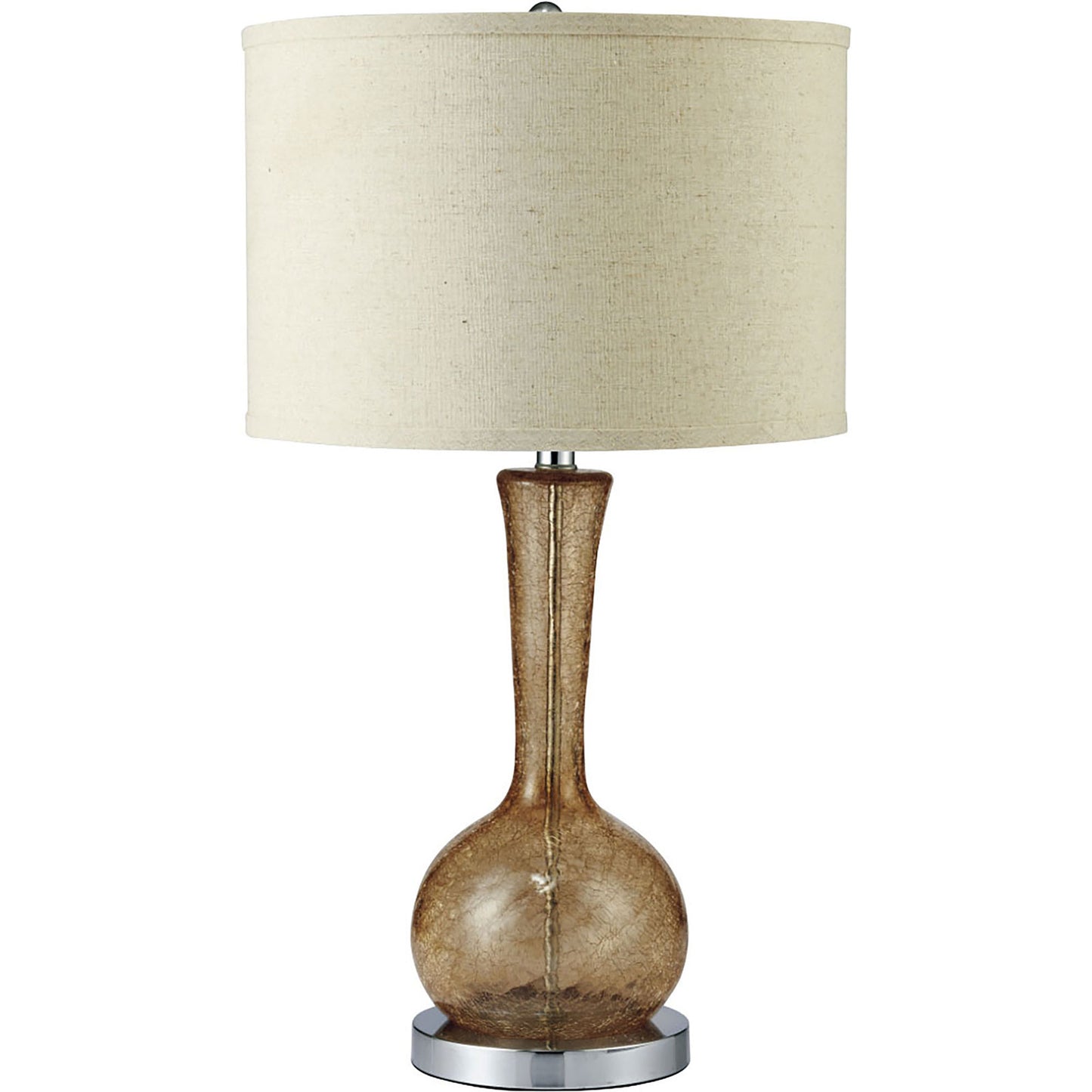 Florence Flask Shaped Table Lamp with Drum Shade Silver and Brown