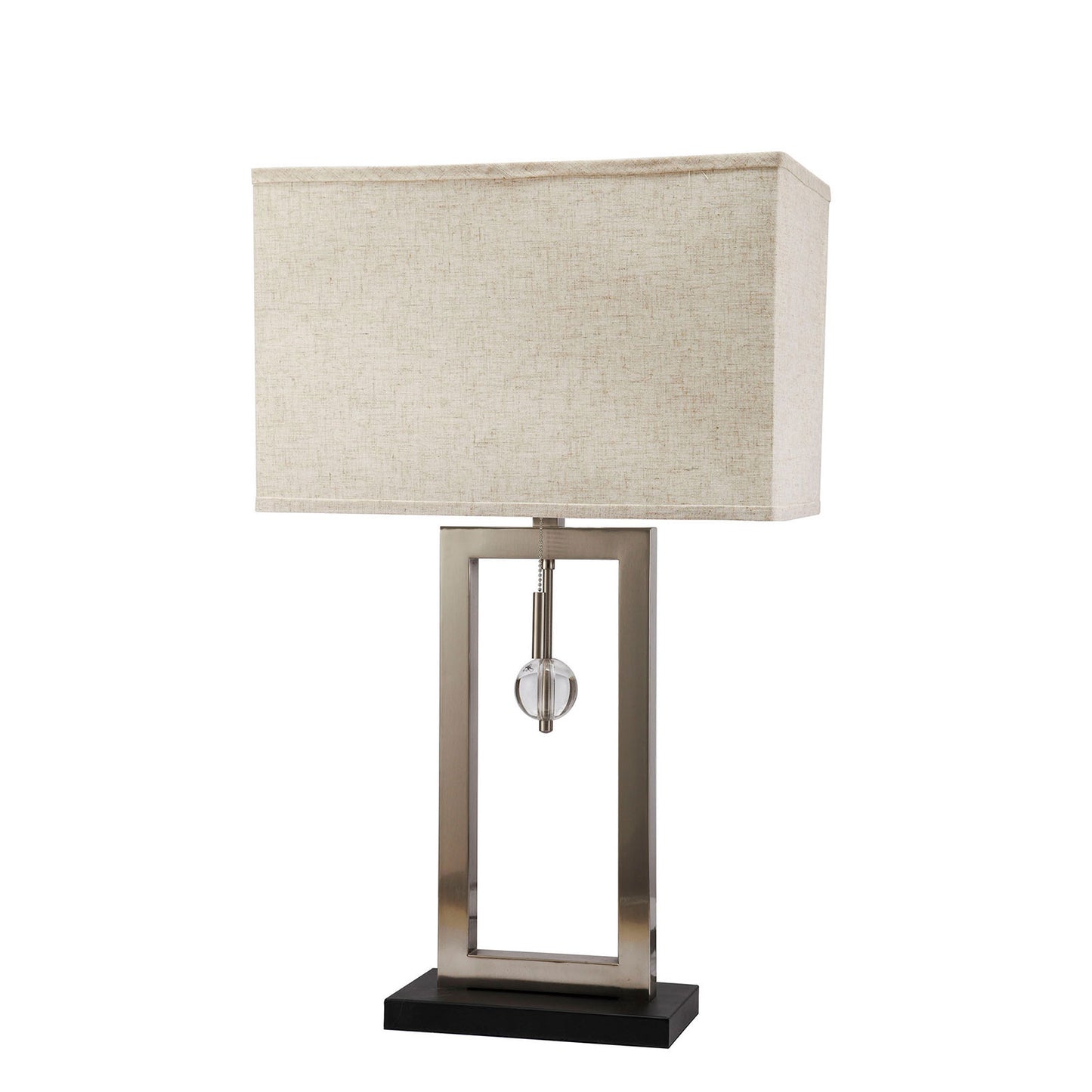 Contemporary Table Lamp with Rectangular Frame Base Silver and Black