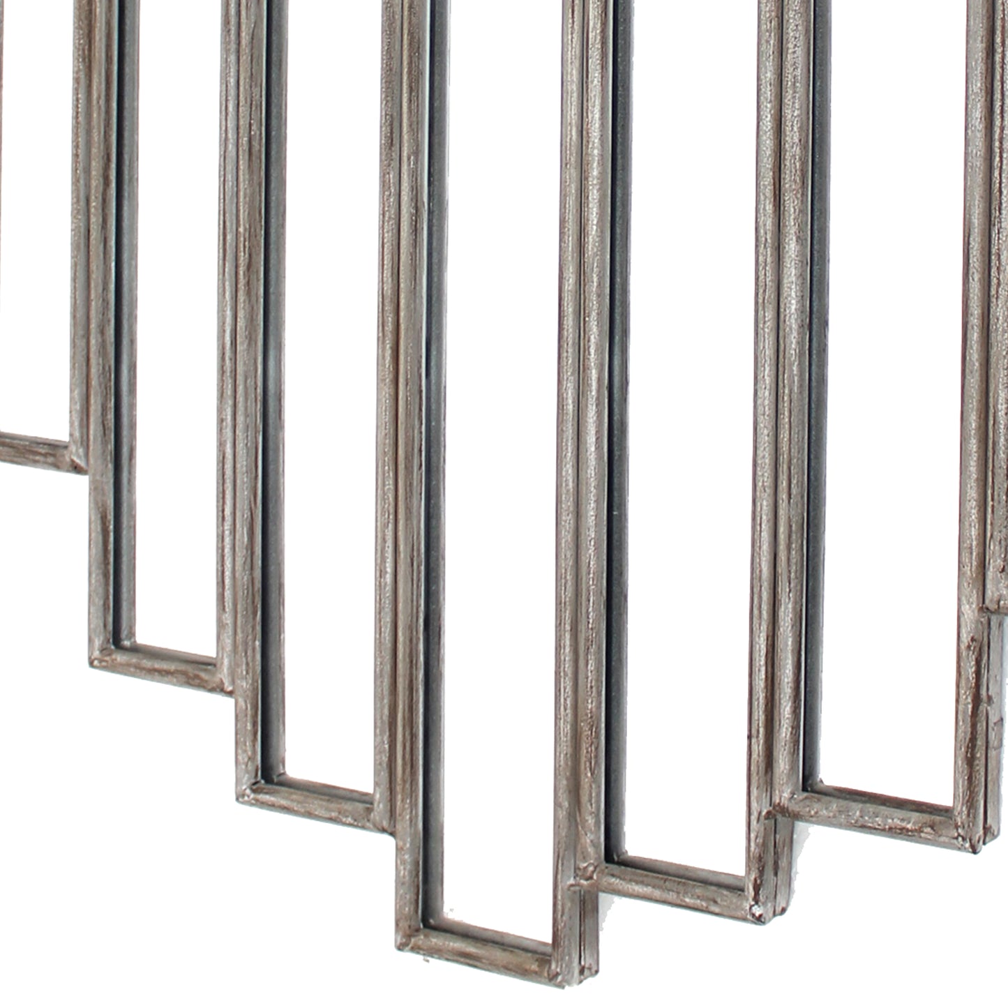 Wooden Wall Mirror With Multiple Framed Sculptures Silver