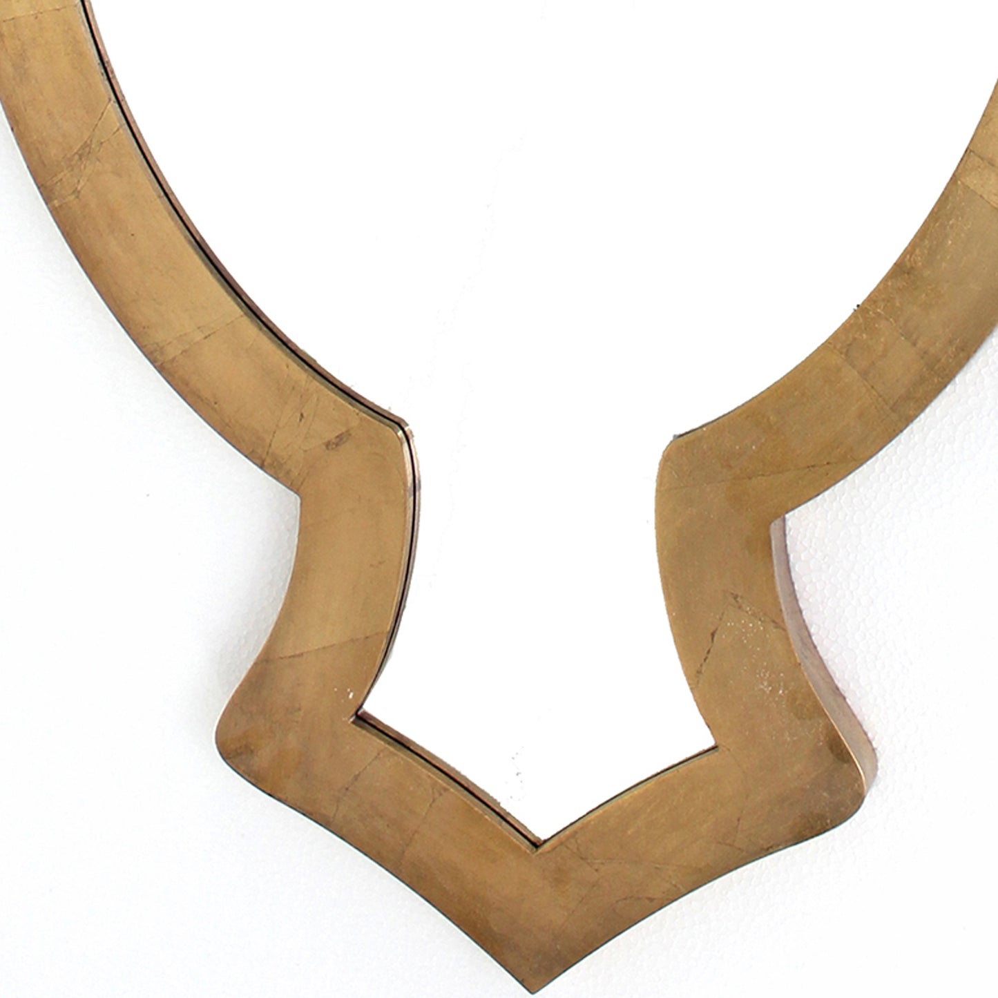 Contemporary Wooden Wall Mirror With Quatrefoil Shape Design Gold