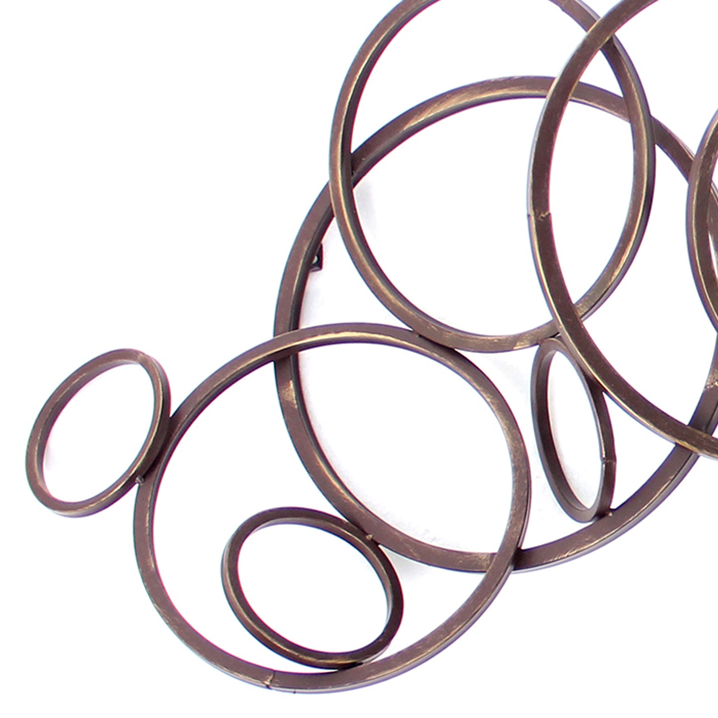Industrial Style Metal Wall Decor With Multiple Circles Bronze