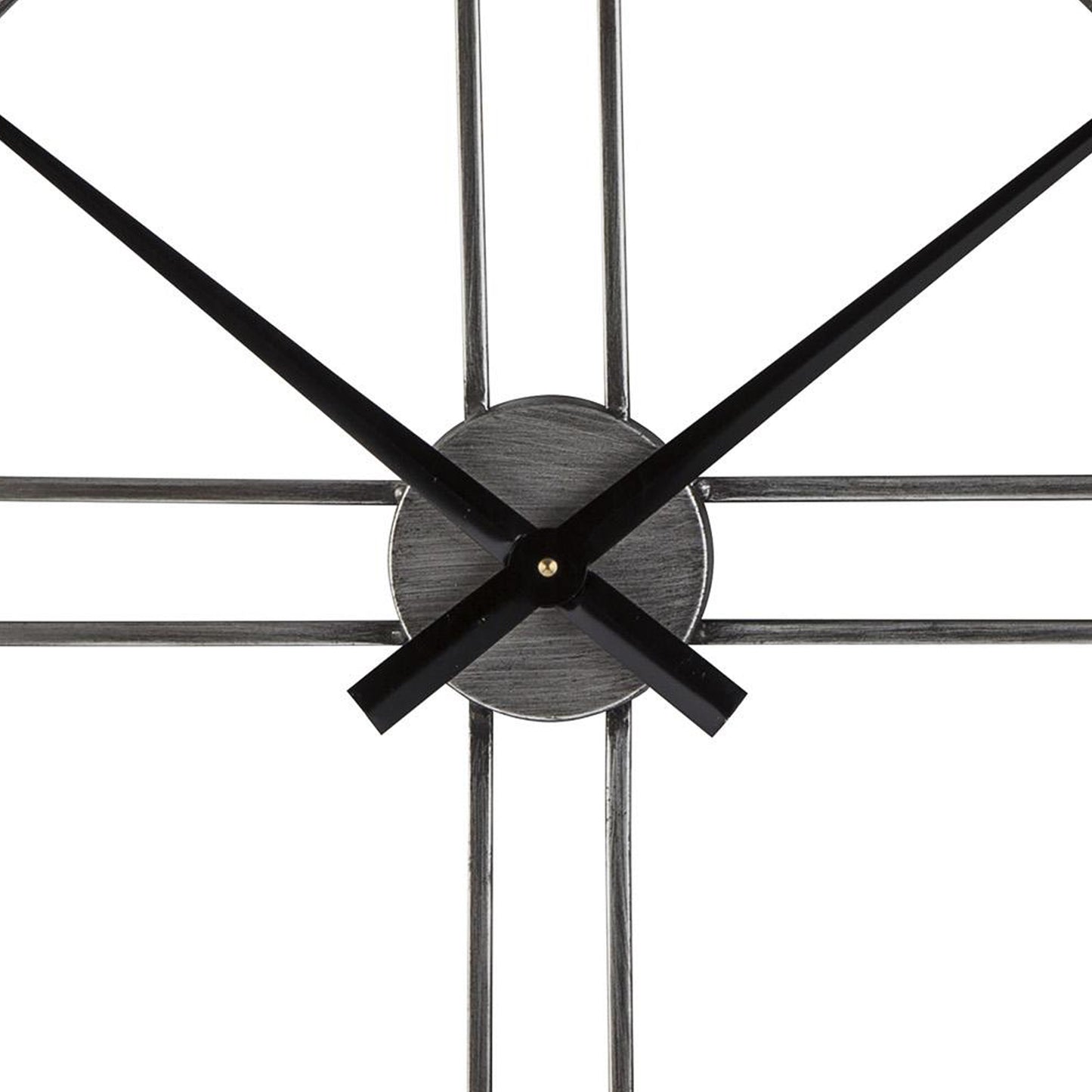 Industrial Round Metal Wall Clock With Roman Numerals Gray