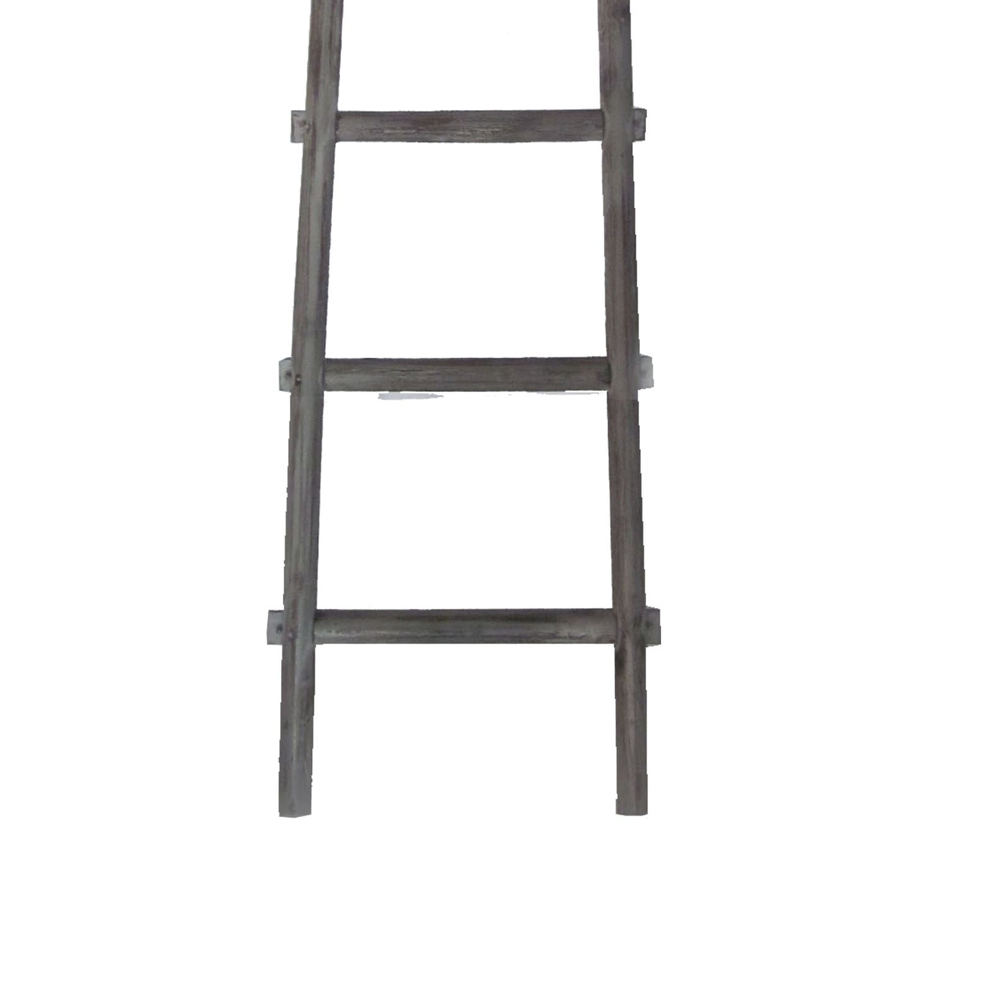 Transitional Style Wooden Decor Ladder With 5 Steps Gray