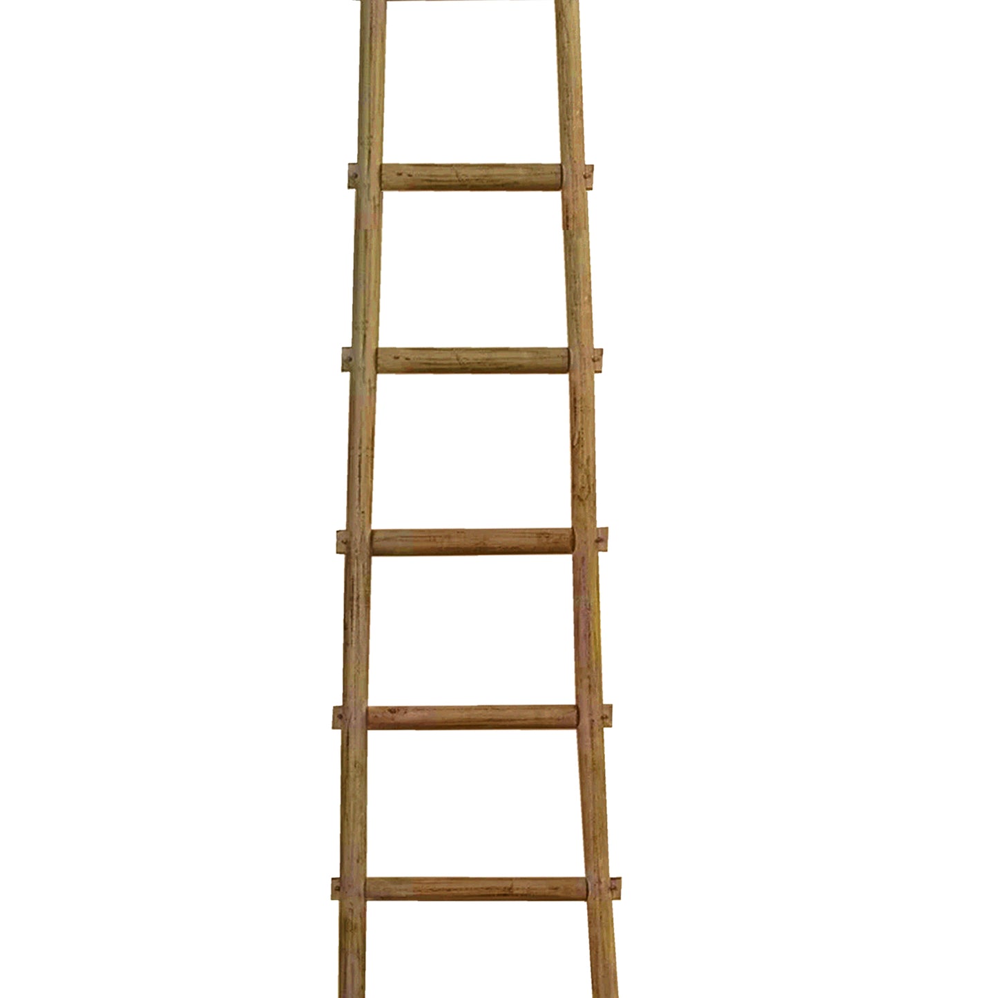 Transitional Style Wooden Decor Ladder With 6 Steps Brown