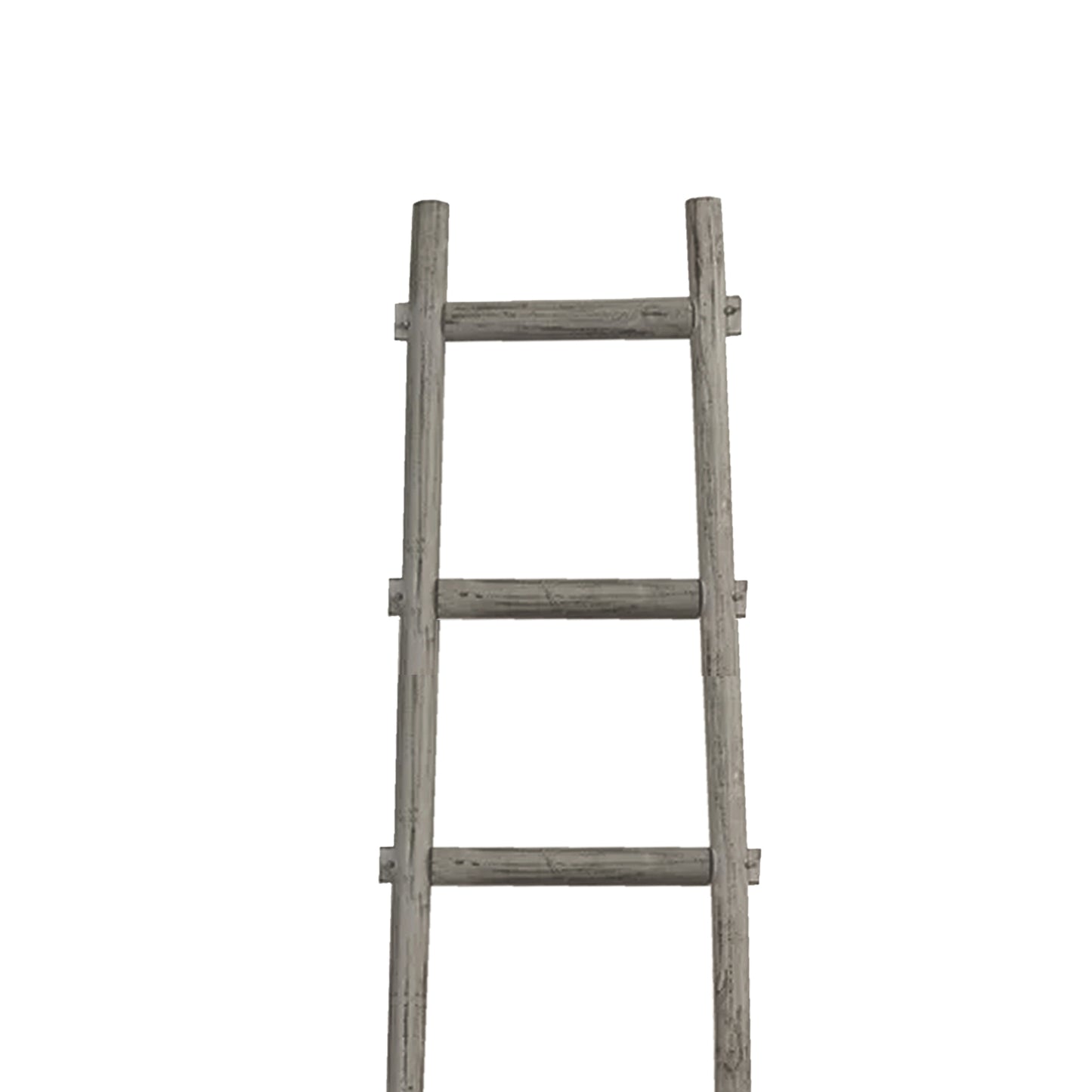 Transitional Style Wooden Decor Ladder With 6 Steps Gray