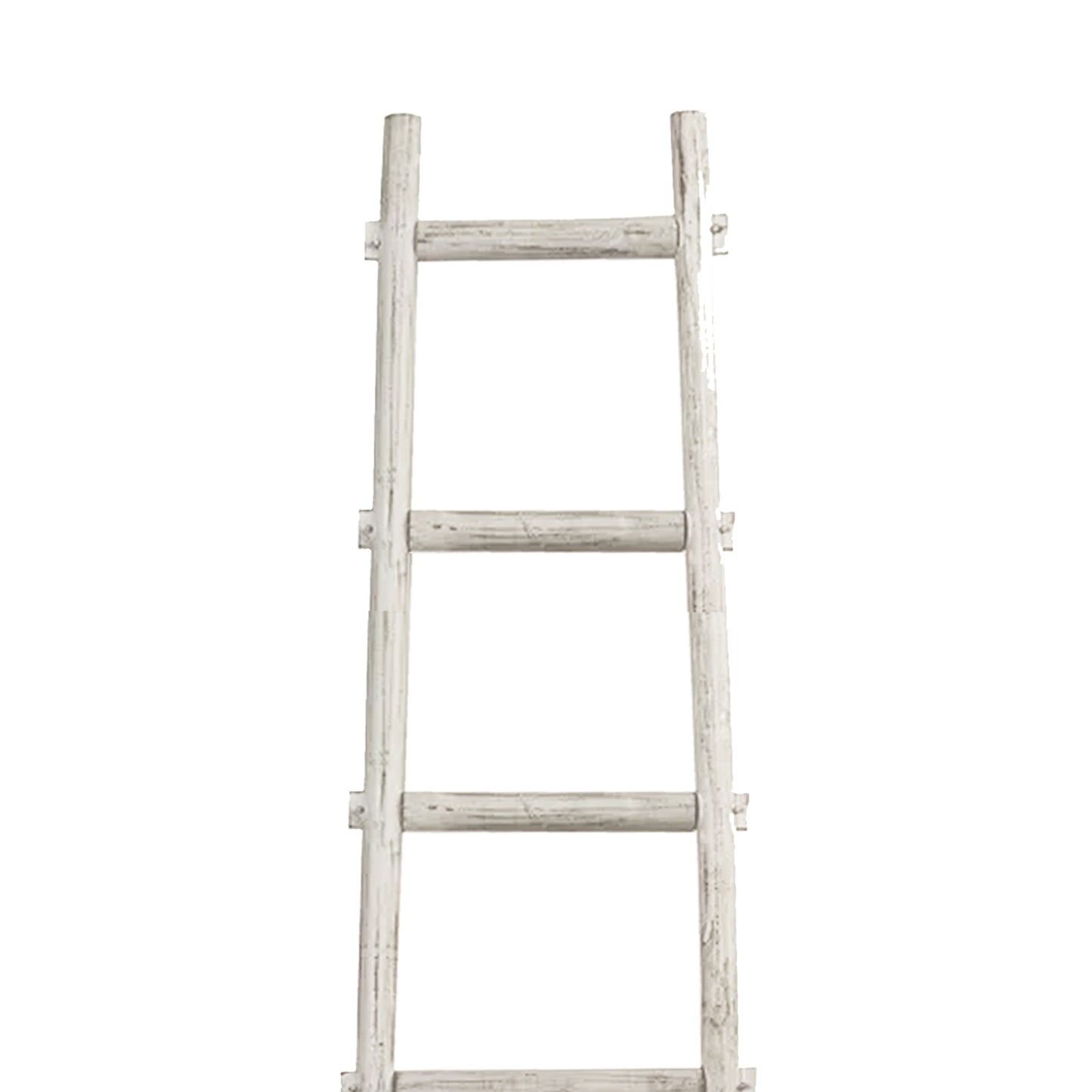 Transitional Style Wooden Decor Ladder With 6 Steps White